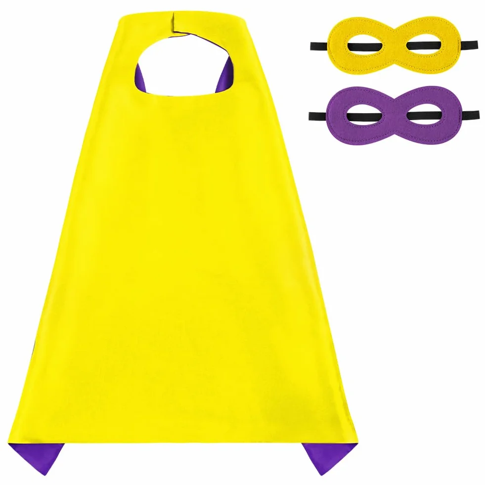 AUYAO Dziecięce peleryny superbohatera, 2-częściowy zestaw peleryny superbohatera, kostium superbohatera, kostium superbohatera, na cosplay, Halloween, karnawał