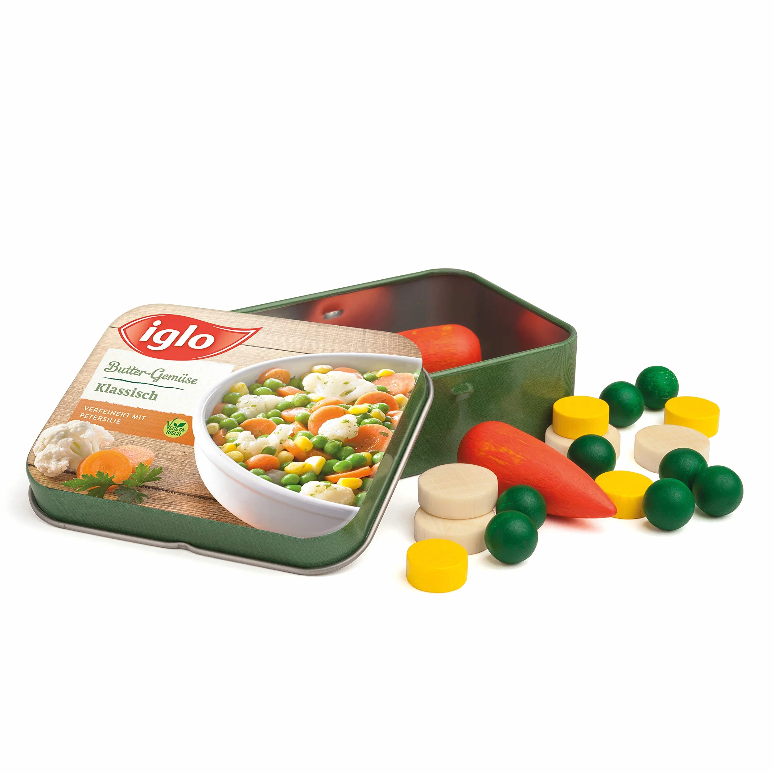 Erzi 18441 warzywa Igloo zabawka w puszce, wielokolorowa