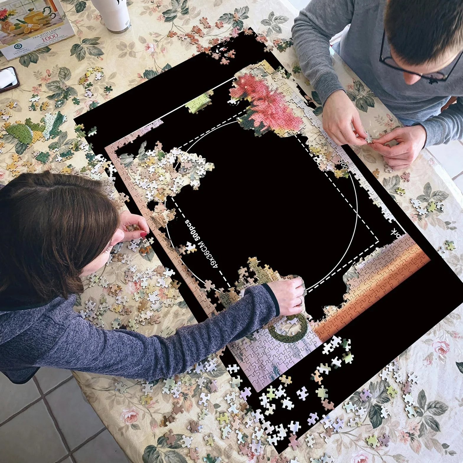Celawork Mata do puzzli, 1000 elementów | Mata do puzzli dla miłośników puzzli | odpowiednia do puzzli 1000 500 elementów