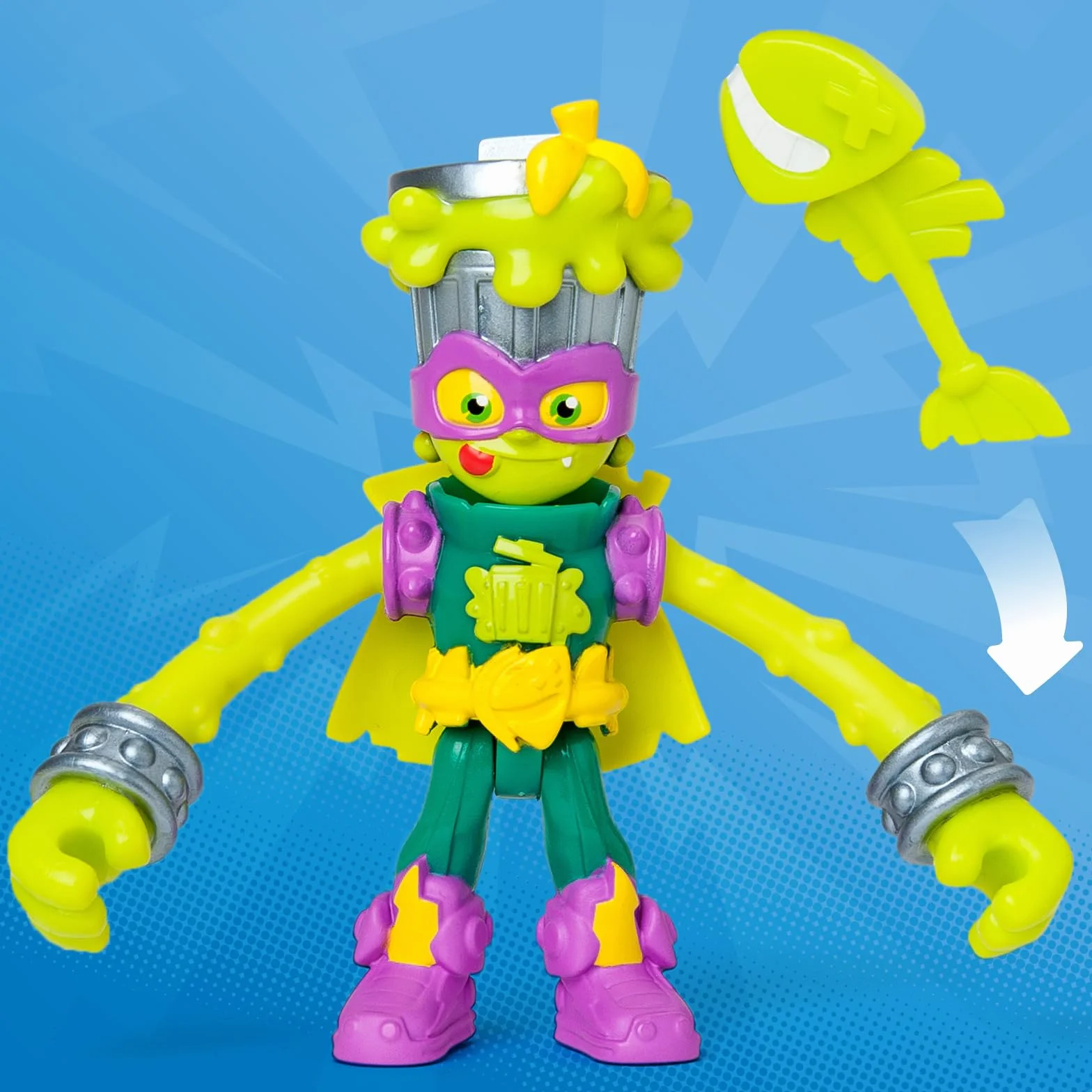 SUPERTHINGS KAZOOM Power Mission – Kazoom Kids. Figurka Trasher z serialu TV „SuperThings Kazoom Power”. Zawartość: 1 Kazoom Kid, 1 ekskluzywny SuperThing, 1 akcesorium