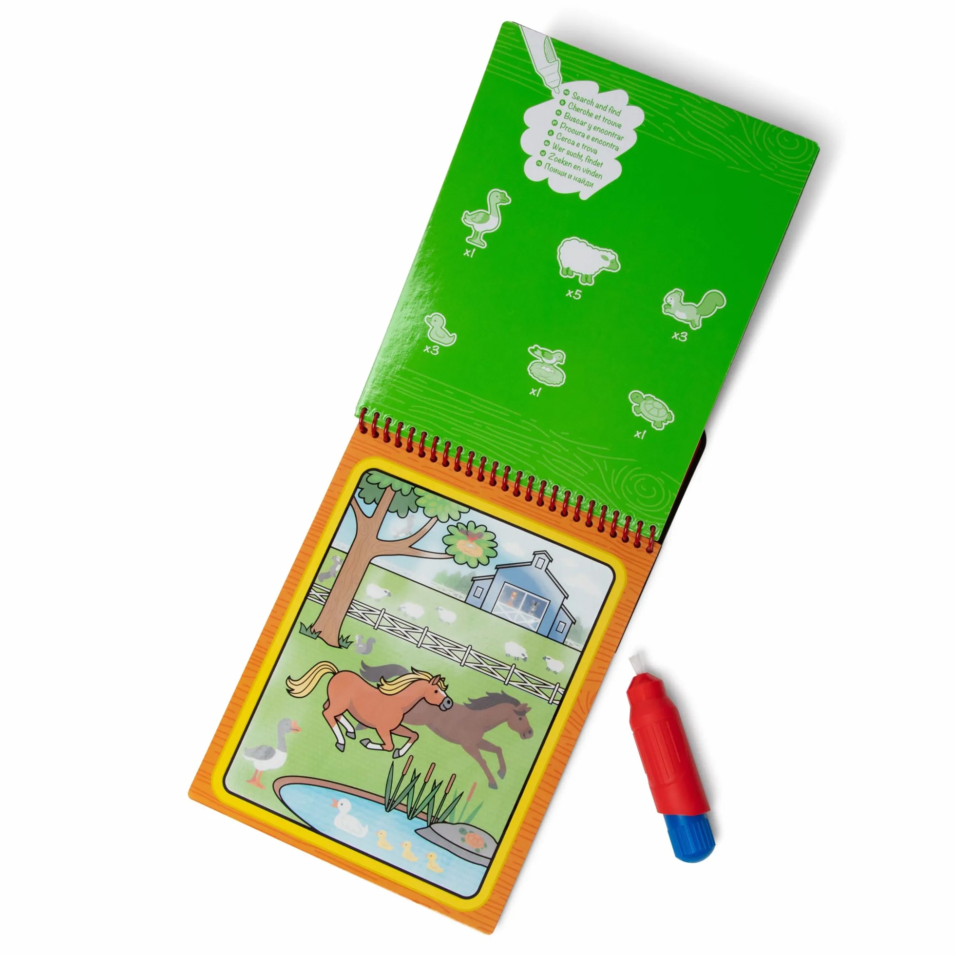 Melissa & Doug – kolorowanka wodna: gospodarstwo rolne | blok z zadaniami | podróż | 3+ | prezent dla chłopca lub dziewczynki