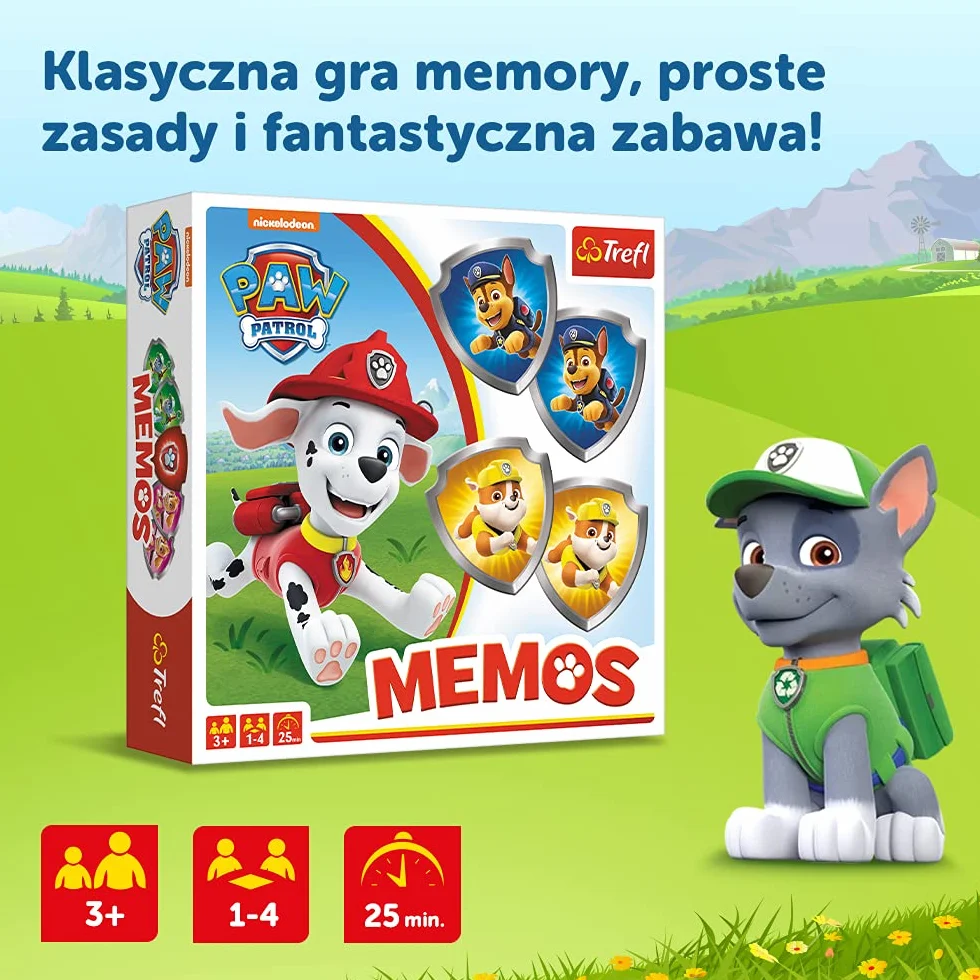 Trefl Memos Psi Patrol Rodzinna Gra dla Dzieci od 3 lat