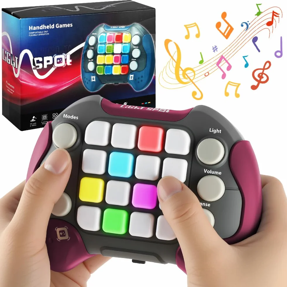 Fidget Toys Quick Push Zabawka dla dzieci i dorosłych, zabawka do zabawy, ręczna gra logiczna, elektroniczna konsola do gier, prezent dla chłopców, dziewcząt, nastolatków (kolor czerwony)