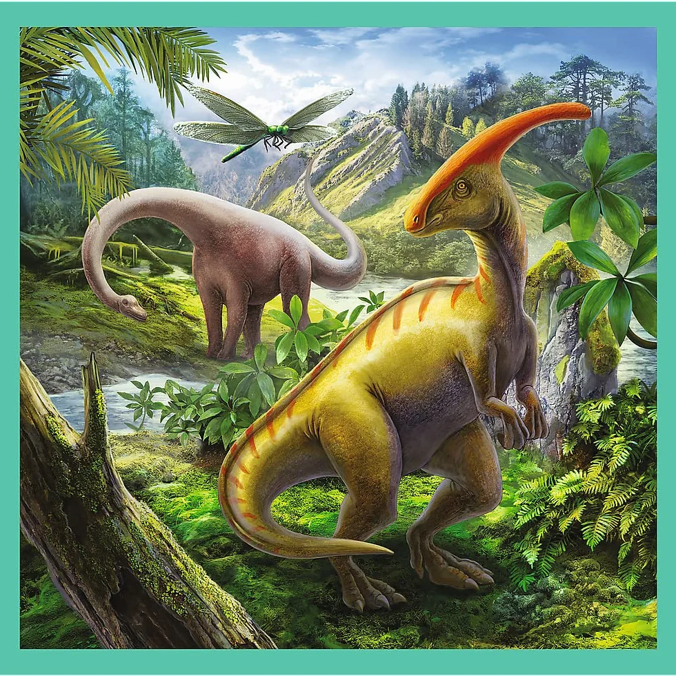 Trefl - Niezwykły Świat Dinozaurów - Puzzle 3w1, 3 Układanki, od 20 do 50 Elementów - Kolorowe Puzzle z Dinozaurami, Różny Stopień Trudności, Kreatywna Rozrywka, dla Dzieci od 4 lat
