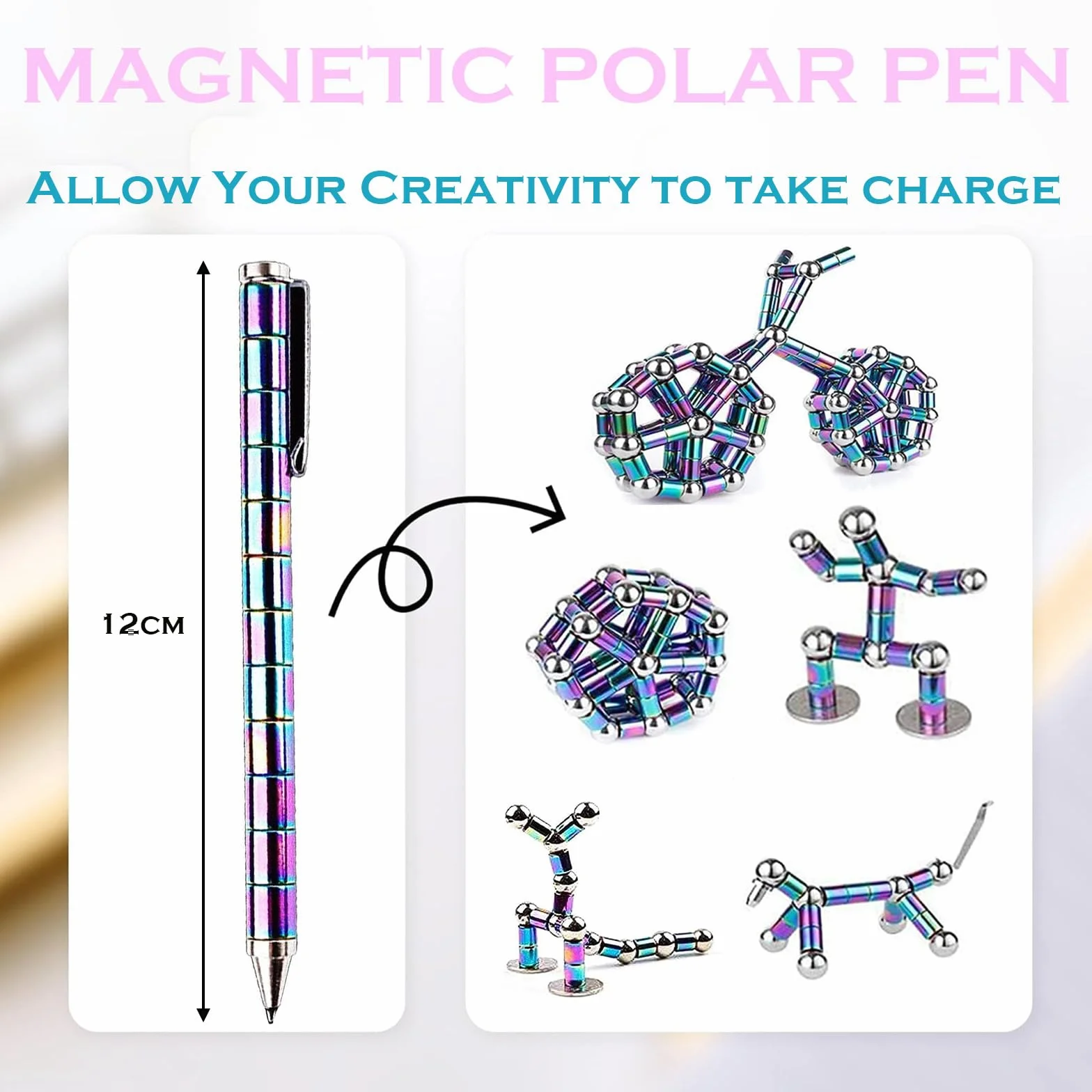 POPOYU Fajny długopis magnetyczny, długopis magnetyczny, wielofunkcyjny długopis magnetyczny dla nastolatków, mężczyzn, dziewcząt, chłopców, fajne rzeczy, prezenty na Boże Narodzenie