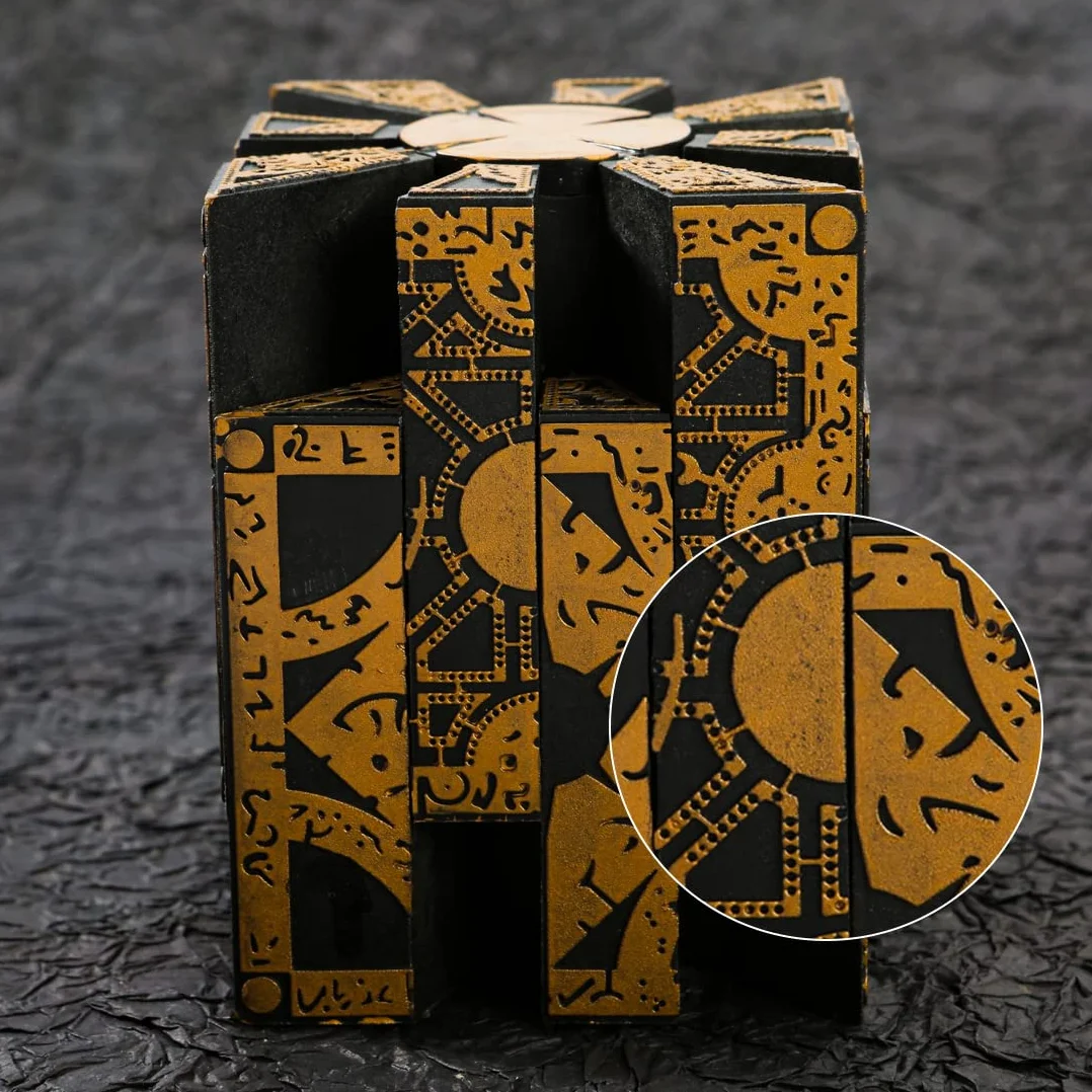 Hellraiser Puzzle Box, zdejmowane i obrotowe pudełko z puzzlami, odpowiednie dla dzieci i dorosłych, nowatorskie pudełko z przerażającą folią