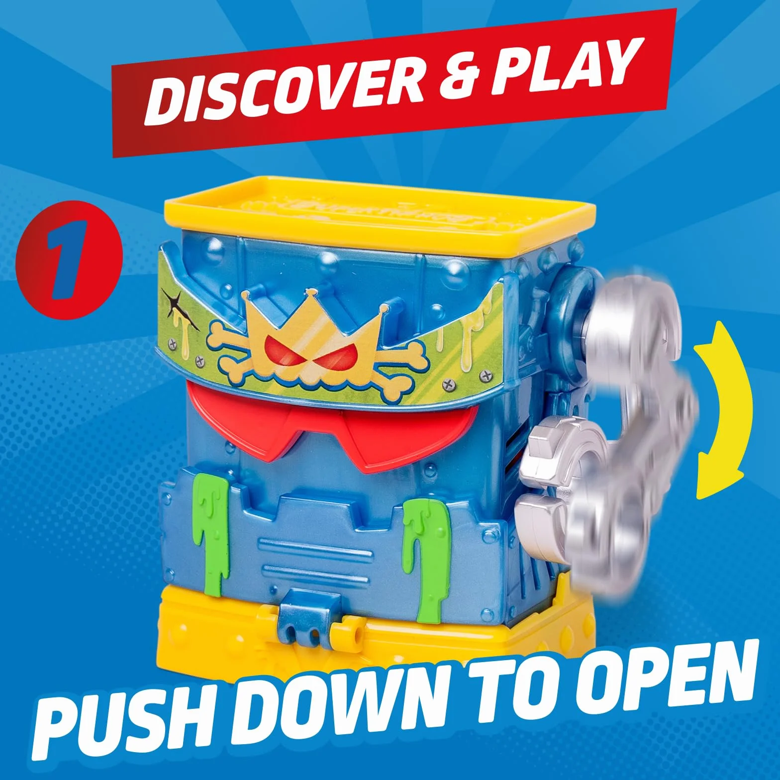 SUPERTHINGS KAZOOM POWER Tajna baza Mr Kinga z serialu animowanego - 1 Hidden Base, 1 Mr King, 1 Ron Ron