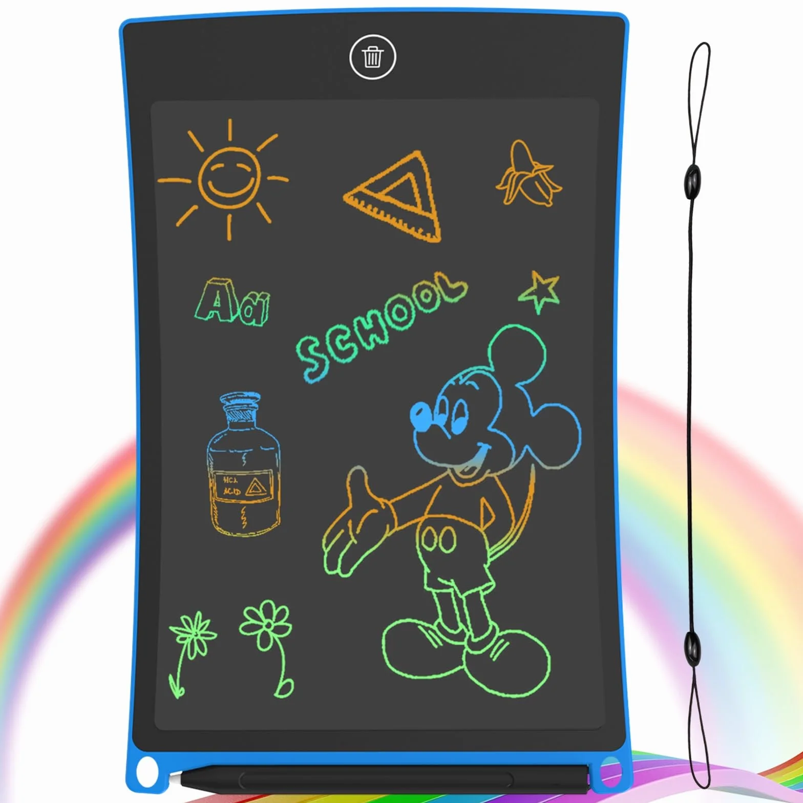 GUYUCOM Kolorowa tablica do pisania LCD dla dzieci 8,5 cala, elektroniczny tablet do pisania z jaśniejszym ekranem, usuwalna i anty-Clearance, prezent dla chłopców i dziewczynek, niebieski