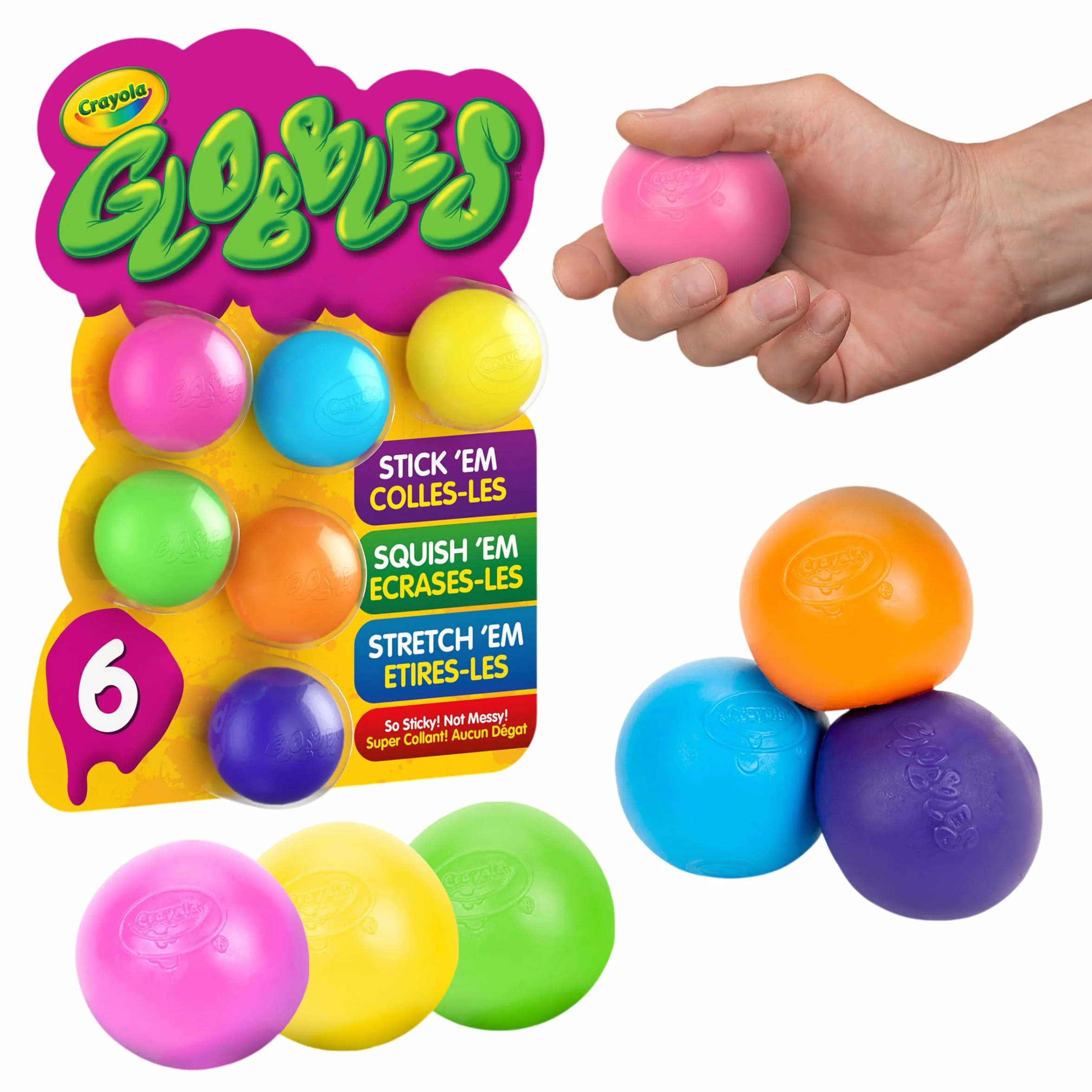 CRAYOLA GLOBBLES 6/PKG ASSRT COLR, wielokolorowe, jeden rozmiar