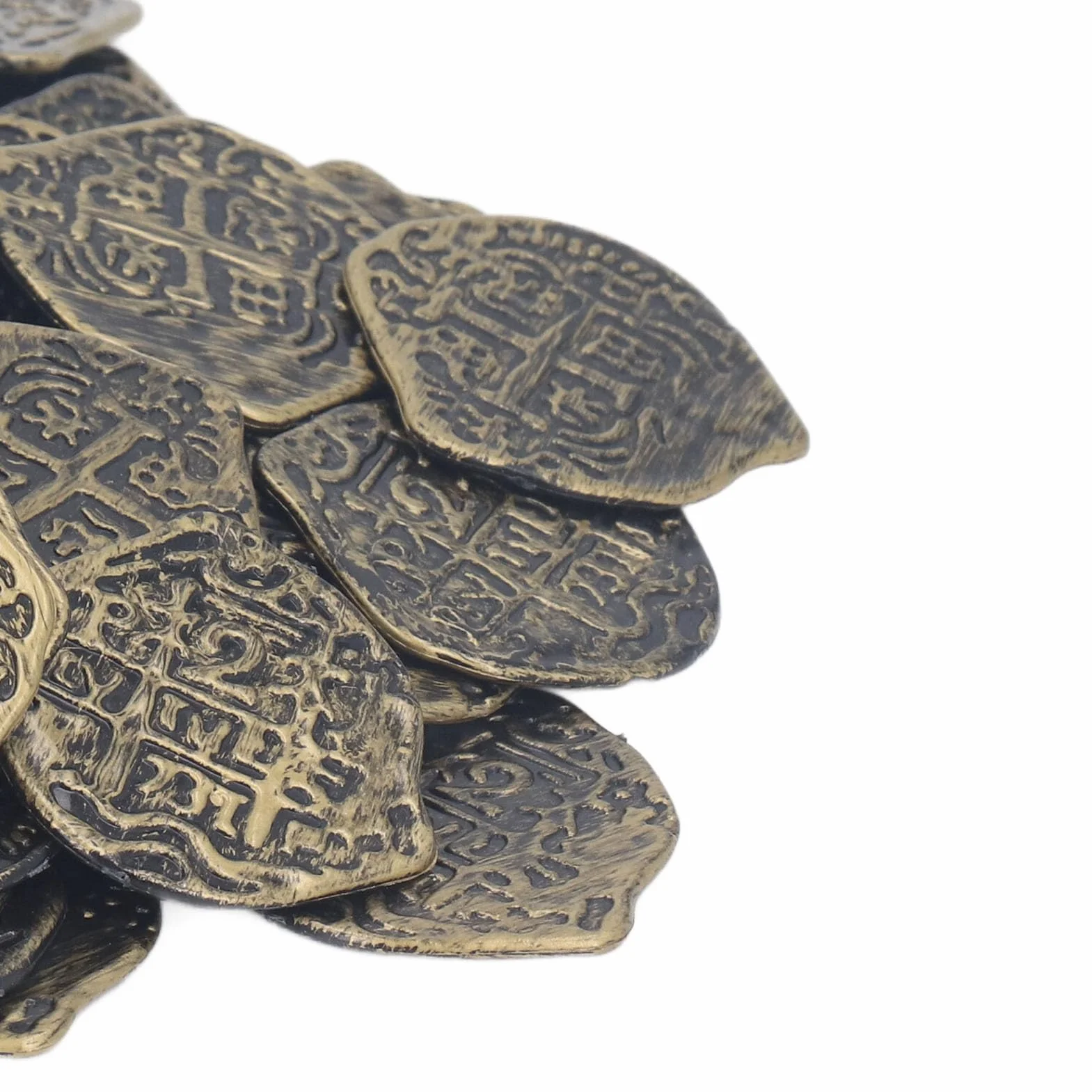 100 szt. Monety Pirackie St Patrick Coin Plastikowe Monety Fałszywe Monety do Zabawy na imprezę z Okazji Halloween (Opalony na brąz)