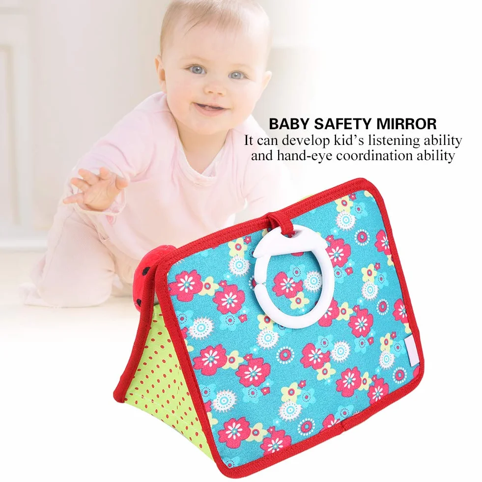 Crib and Floor Activity Mirror Toy, Safe Ring-Down Baby Cognitive Mirror Stroller Hanging Toy