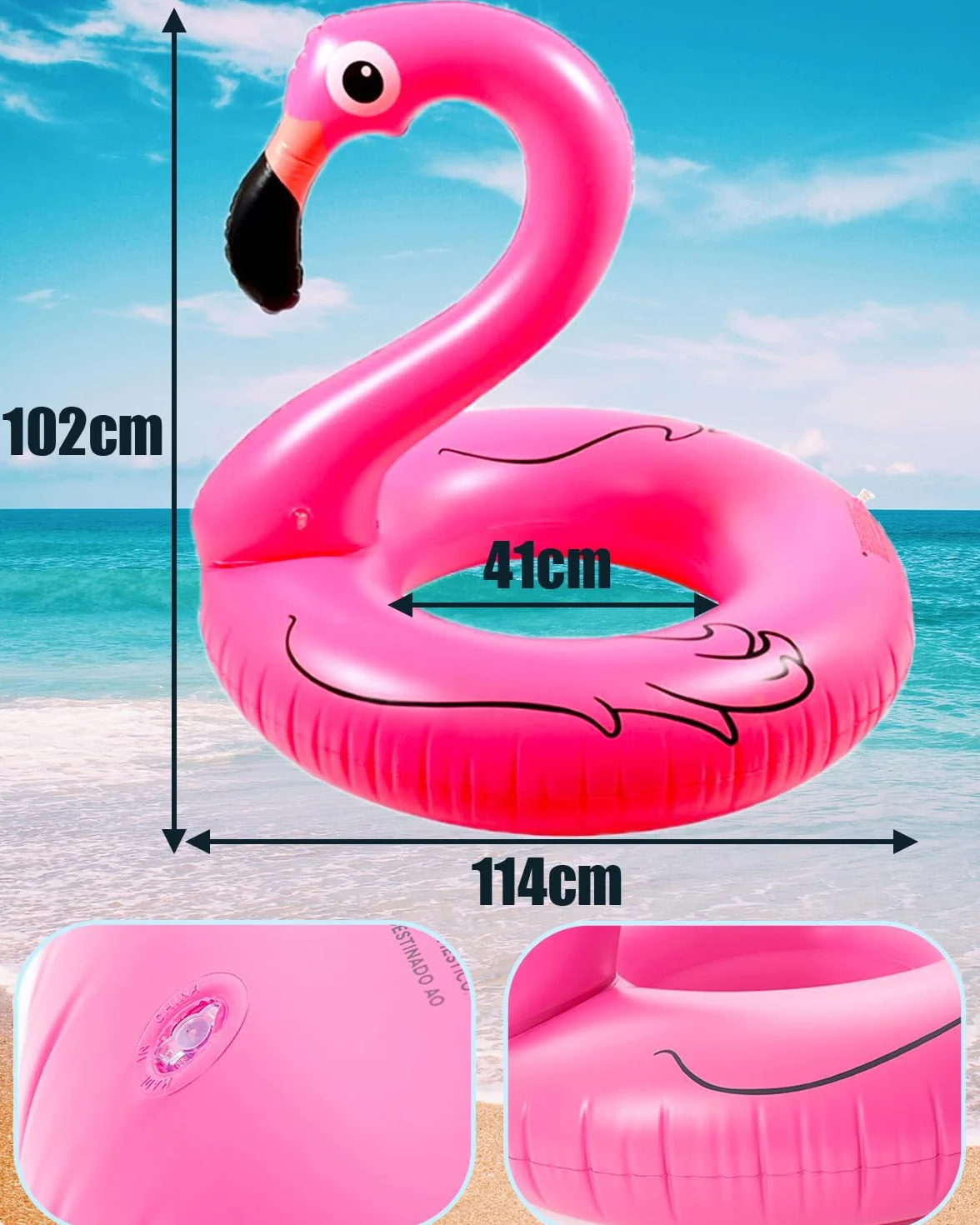 Flamingo koło do pływania nadmuchiwane, koło do pływania, materace 118 cm, różowe