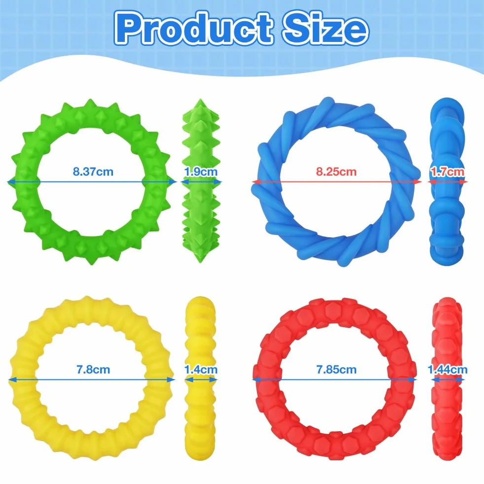 Aolso Fidget Toys, 4 szt. elastycznych bransoletek Fidget do redukcji stresu dla dzieci, antystresowych dorosłych, gry autyzm dla Adhd, Autyzm łagodzący lęk przed stresem, jako prezenty dla dzieci