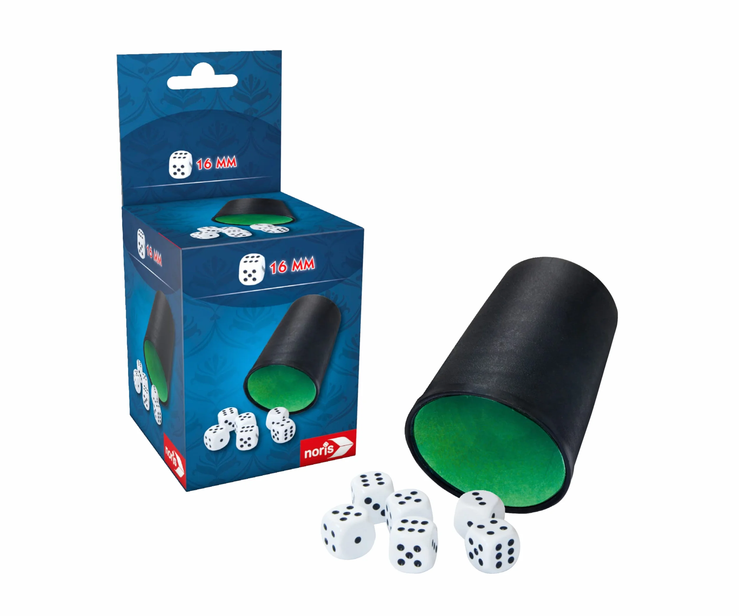Noris 606154512 Kubek z 6 kostkami do gry