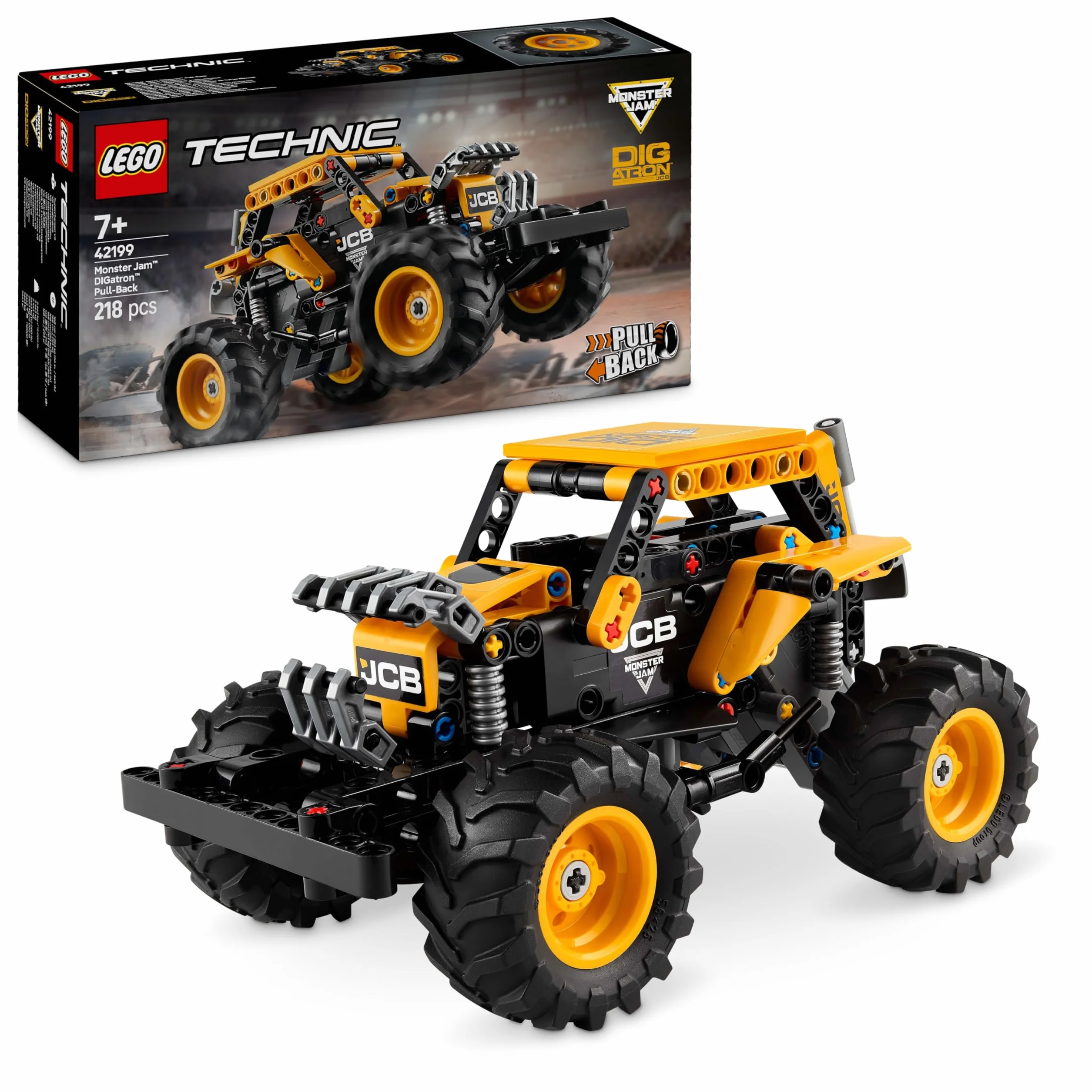 LEGO Technic Monster Jam DIGatron Pull-Back Truck Toy - Vehicle Building Set for 7+ Year Old Boys & Girls Who Love Creative Play - Gift Idea 42199