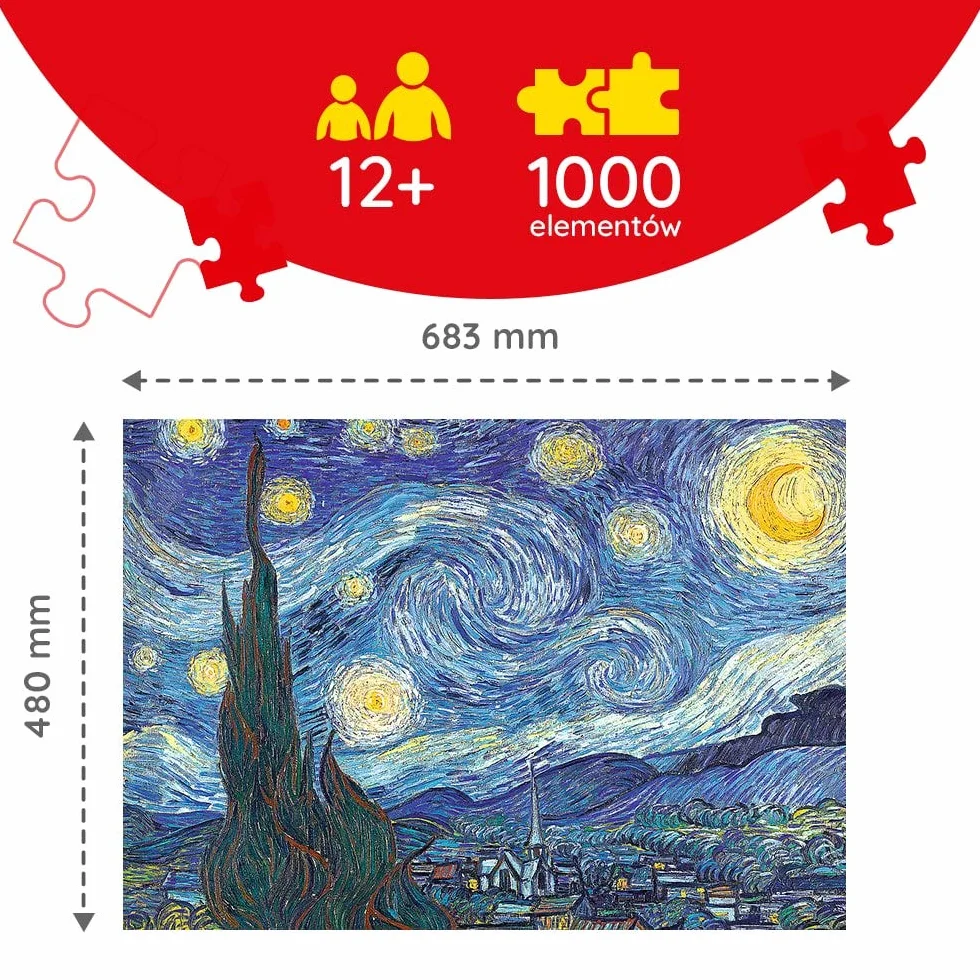 Trefl Gwiaździsta Noc Puzzle 1000 Elementów Art Collection o Wysokim Nasyceniu Kolorów dla Dorosłych i Dzieci od 12 lat