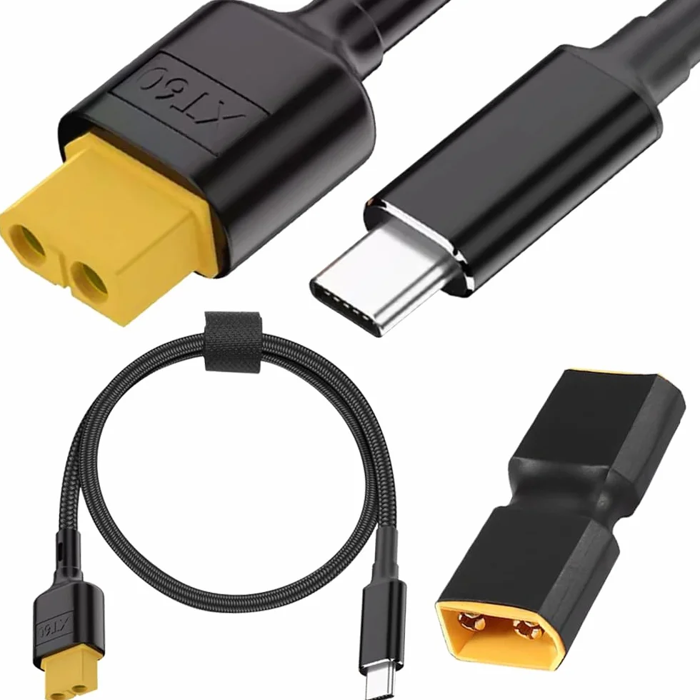XT60 do typu C kabel do szybkiego ładowania, gniazdo XT60 do wtyczki USB-C 100 W 20 V/5 A kabel do ładowania do akumulatora RC Lipo Quadcopter Multicopter Aeromodelling, z wtyczką XT60 na