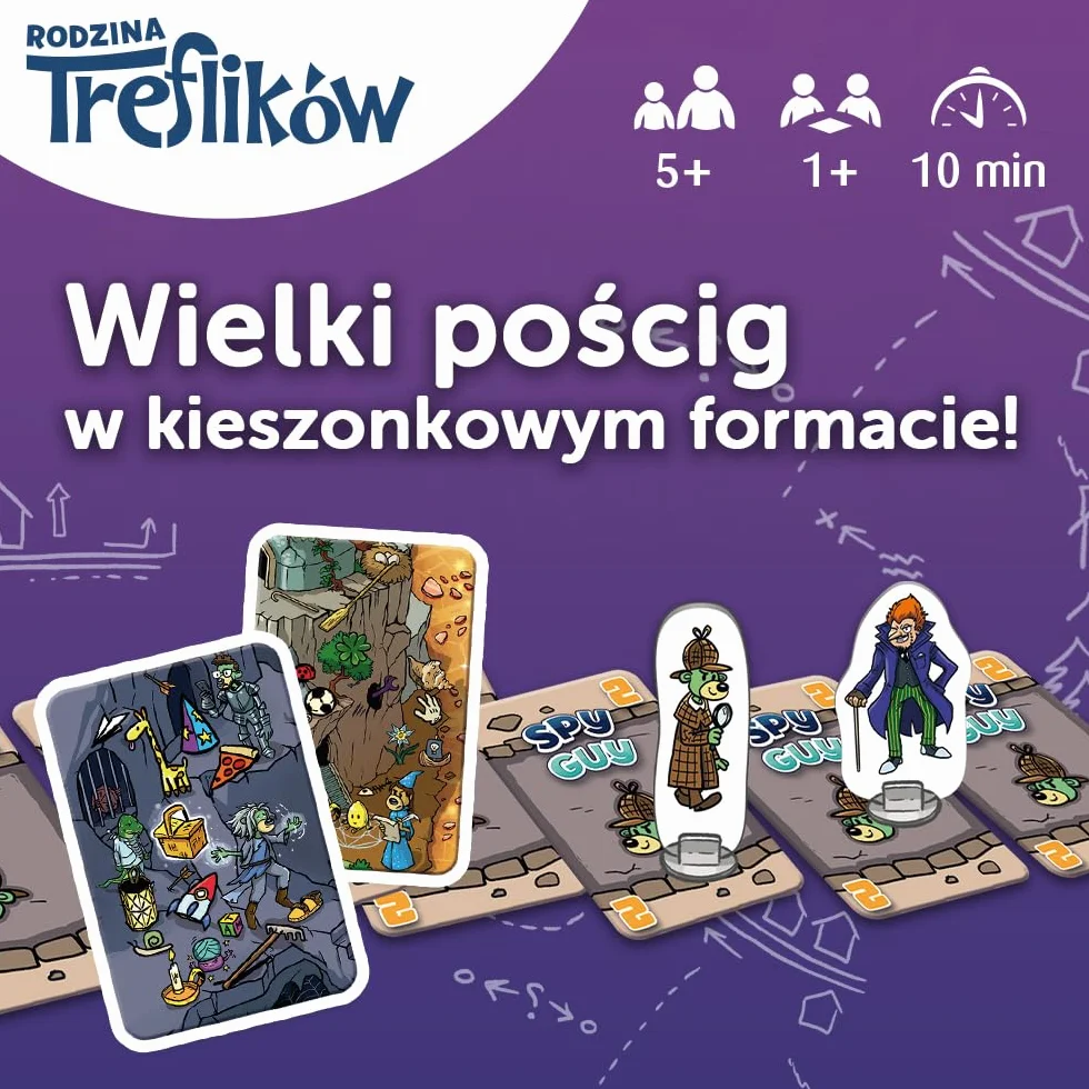 Trefl - Spy Guy 2 Gra Karciana - Kooperacyjna Gra Obserwacyjna, Kieszonkowa Gra Rodzinna, Szukanie Poszlak, dla Dorosłych i Dzieci od 5 lat