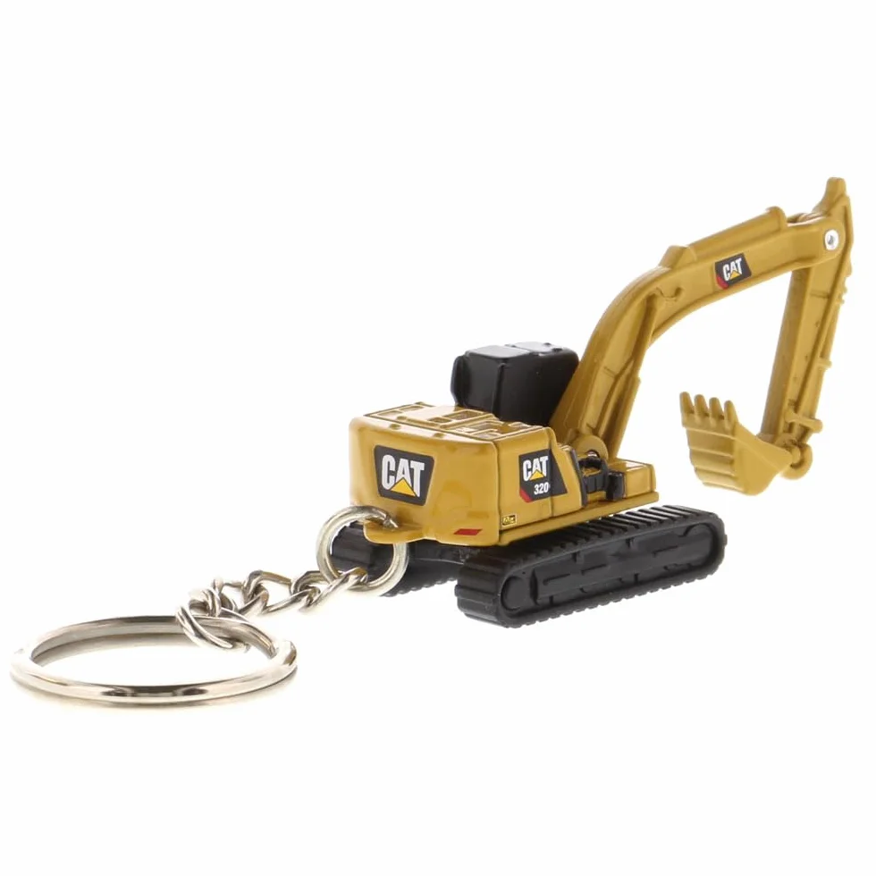 Diecast Masters 85981 - Koparka gąsienicowa Caterpillar 320 jako brelok do kluczy, szczegółowy metalowy pojazd budowlany CAT, ok. 3,5 x 2 x 2 cm, odpowiedni od 14 lat