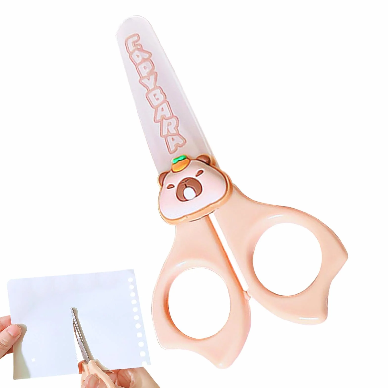 Cute Capybara Scissors, Nożyczki dla dzieci - Cute Capybara Round Tip Bezpieczeństwo Nożyczki do przedszkola | Artykuły do aktywności dla dzieci, torebka antypoślizgowa dla studentów, narzędzia