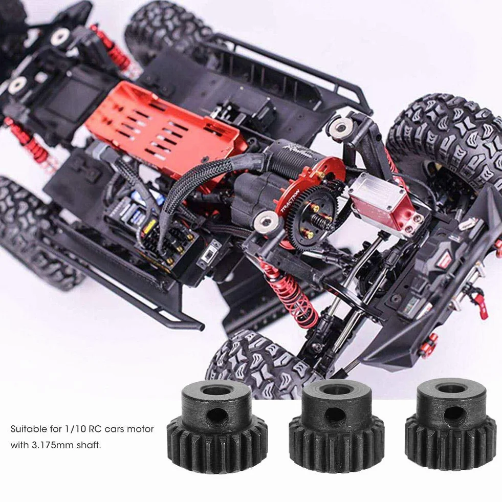 Zestaw kół zębatych VGEBY RC Car, hartowany 3,175 mm 13-15T, 16-18T, 19-21T, 21T-23T, chromowana stal, 48DP 1/10 (19T, 20T, 21T), akcesoria do modeli samochodów