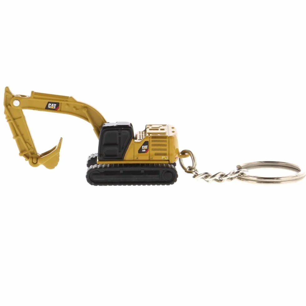Diecast Masters 85981 - Koparka gąsienicowa Caterpillar 320 jako brelok do kluczy, szczegółowy metalowy pojazd budowlany CAT, ok. 3,5 x 2 x 2 cm, odpowiedni od 14 lat