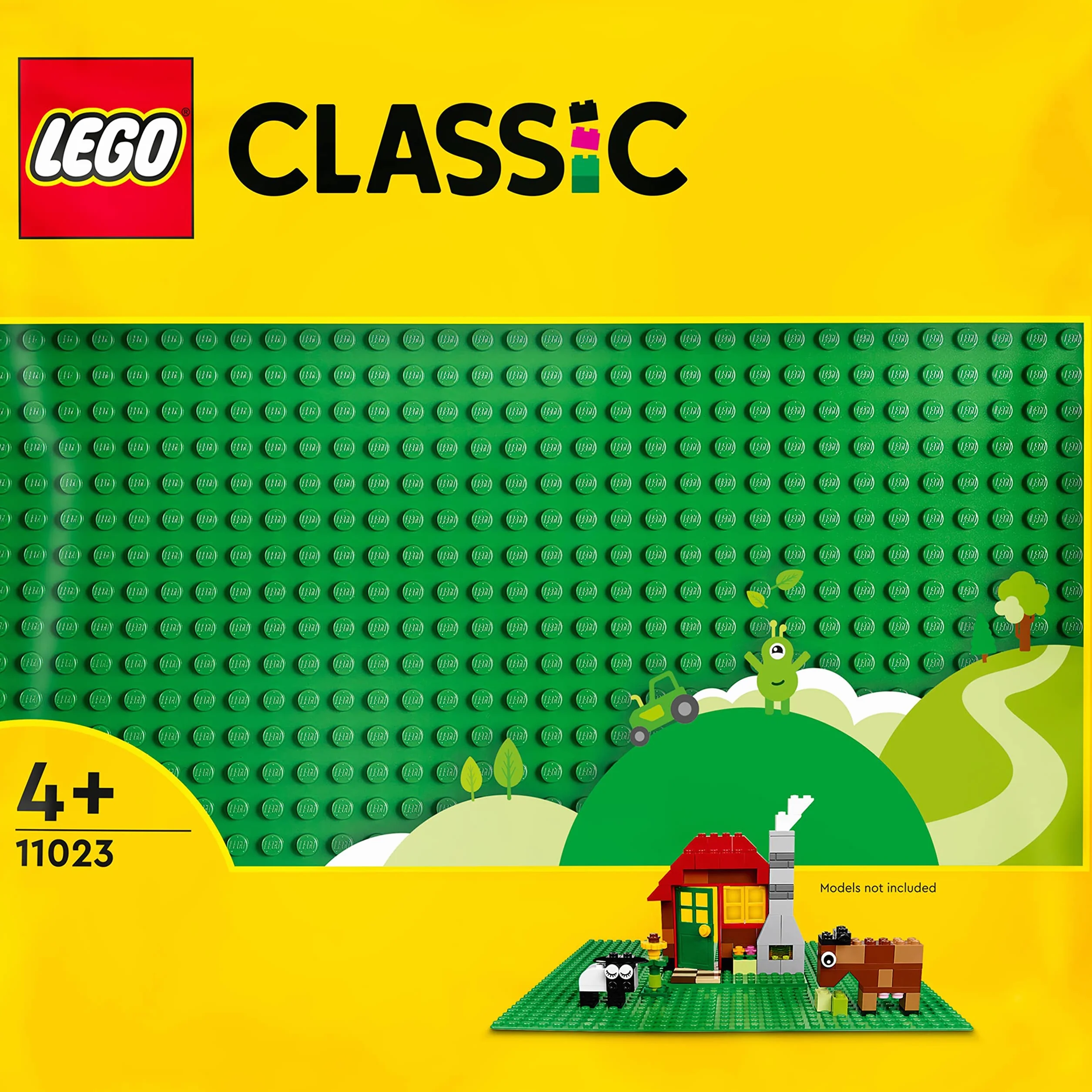 LEGO 11023 Classic Zielona Płytka Konstrukcyjna pod Klocki, Pomysł na Prezent na Urodziny dla Chłopców i Dziewczynek od 4 lat
