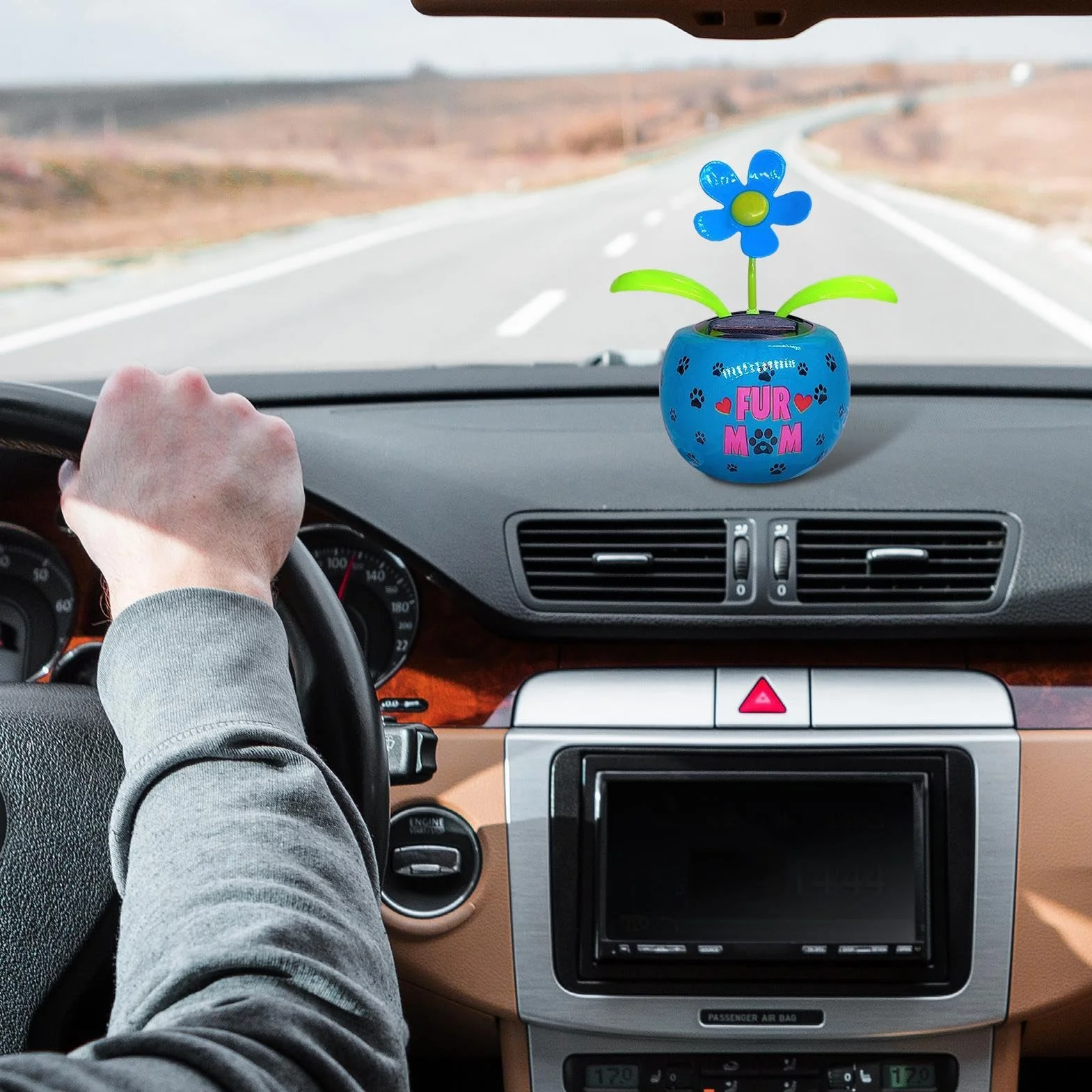 Kwiatowa dekoracja deski rozdzielczej | Ozdoby samochodowe Bobblehead - Auto Dancing Ornament Shaking Flower Solar Ornament dla entuzjastów samochodów