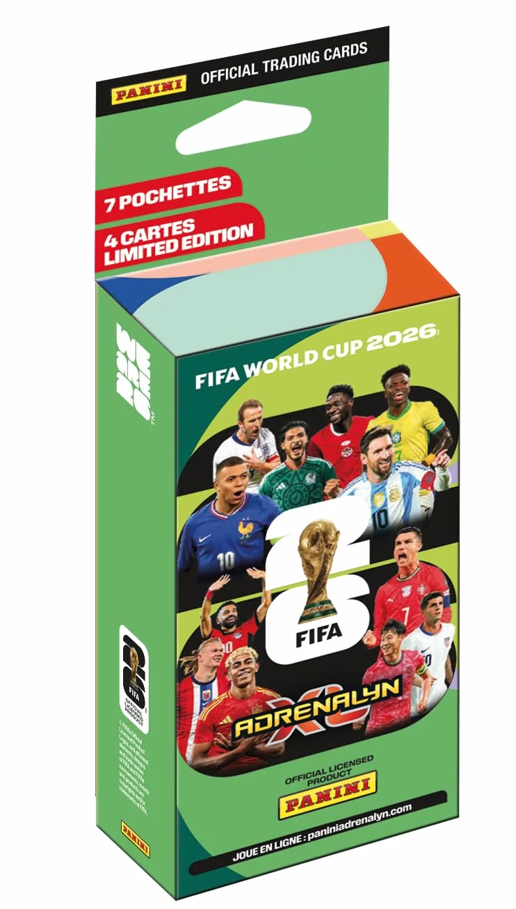 Panini Mistrzostwa Świata FIFA 2026 Trading Cards Game Blister 7 kieszeni + 4 karty z limitowanej edycji