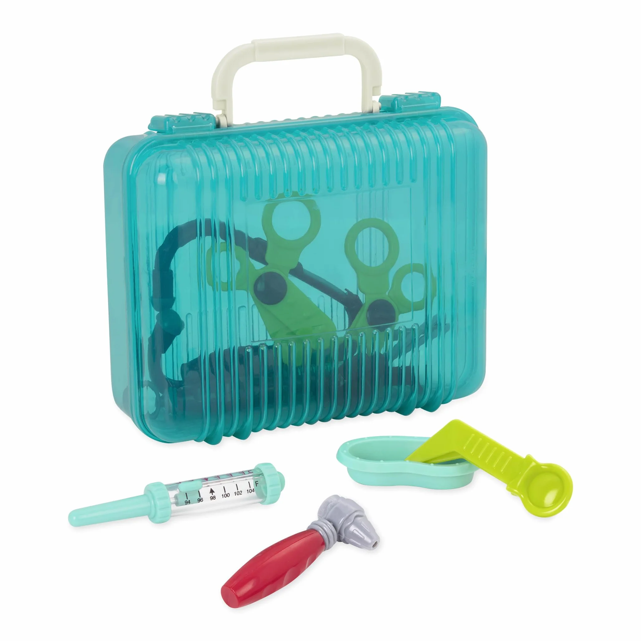 Battat Zestaw Deluxe Doctor - Zestaw do zabawy dla lekarza - Zabawki pielęgniarskie dla dzieci - 10 szt. z futerałem - Zestaw do zabawy w domu dla maluchów, 3 lata +, niebieski