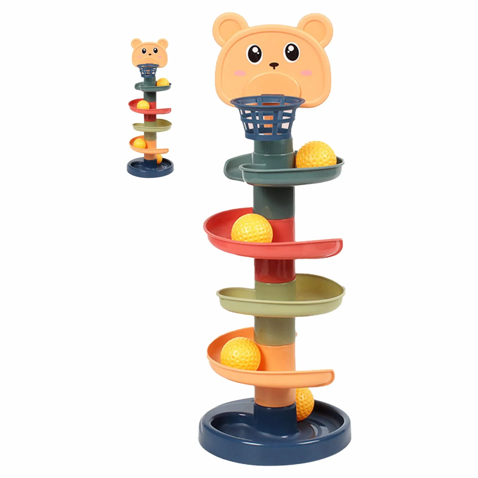 Sxhlseller Baby Ball Tower Interaktywna Kolorowa Zabawka Edukacyjna dla Małych Dzieci, Pielęgnująca koncentrację, Tworzywo Sztuczne