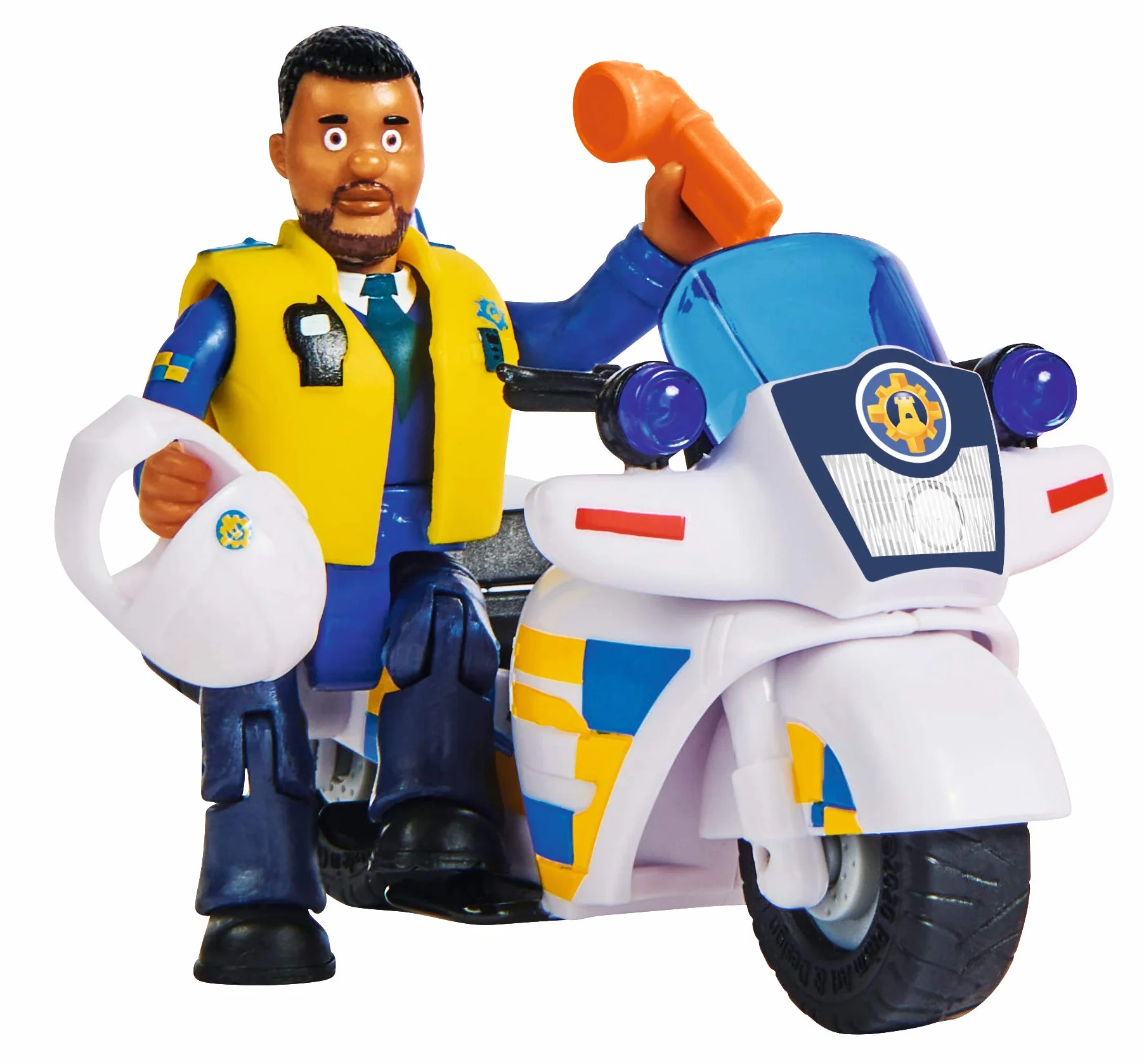 Simba 109251092 – strażak Sam policyjny motocykl, z figurką Malcolma, z akcesoriami, sezon 12, od 3 lat