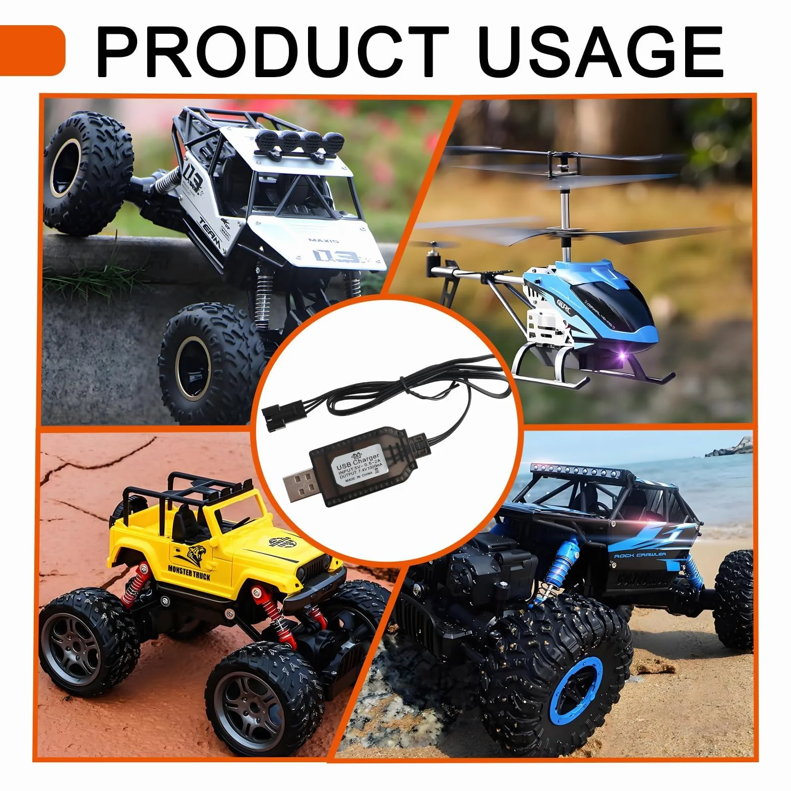 RC kabel do ładowania 7,4 V LiPo akumulator ładowarka USB z wtyczką SM-3 PIN, kabel do ładowarki USB rc, odpowiedni do samochodów RC, dronów, quadkopterów, zabawek zdalnie sterowanych, ochrona