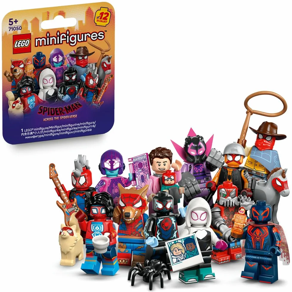 LEGO Minifigures Spider-Man: Poprzez multiwersum, superbohaterowie Marvela do kolekcji, w tym Miles Morales i Peter Parker, zabawki dla chłopców i dziewczynek od 5 lat, prezent dla kolekcjonera 71050