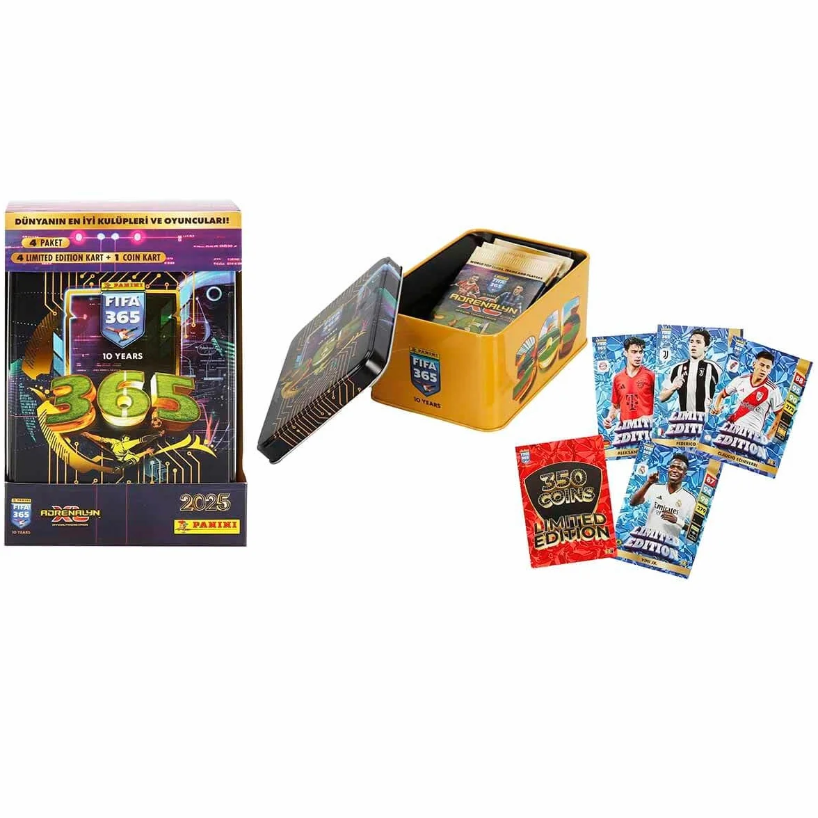 Adrenalyn FIFA 365 2024-2025 -Tin Box TC Adrenalyn Fifa 365 2024-2025, złoty, różne (Panini 004911tine)
