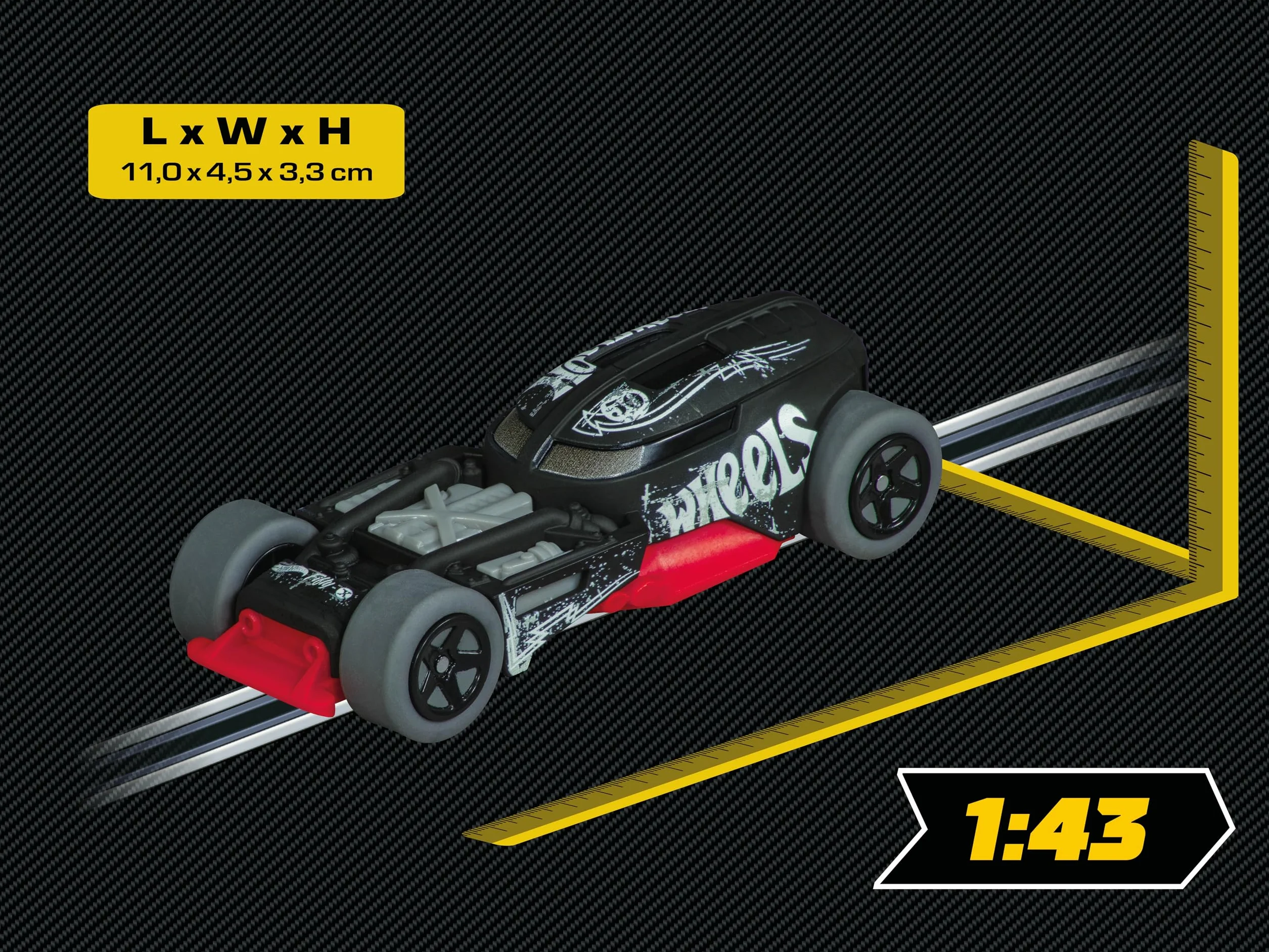 Carrera 20064217 Carrera GO!!! Wyścigówka HW50 Concept skala 1:43 oficjalna licencja Hot Wheels zalecana dla dzieci od 6 lat tor wyścigowy z motywem auta typu stock-car gotowy do zabawy