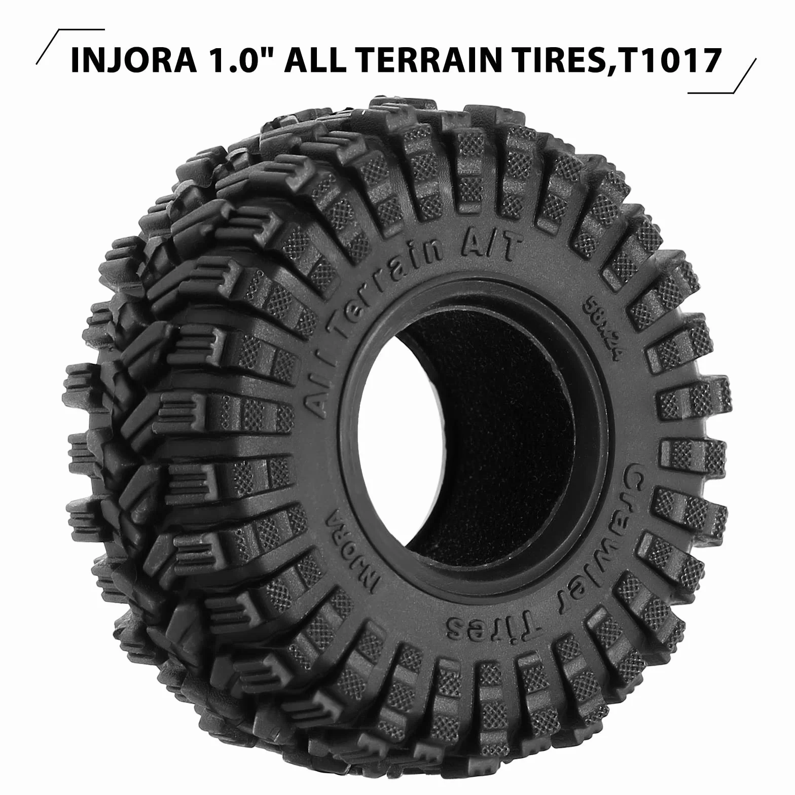 INJORA Opony 1.0 - 58 * 24 mm All-Terrain Super miękkie lepkie opony do TRX4M 1/18 1/24 RC Crawler SCX24 AX24, T1017