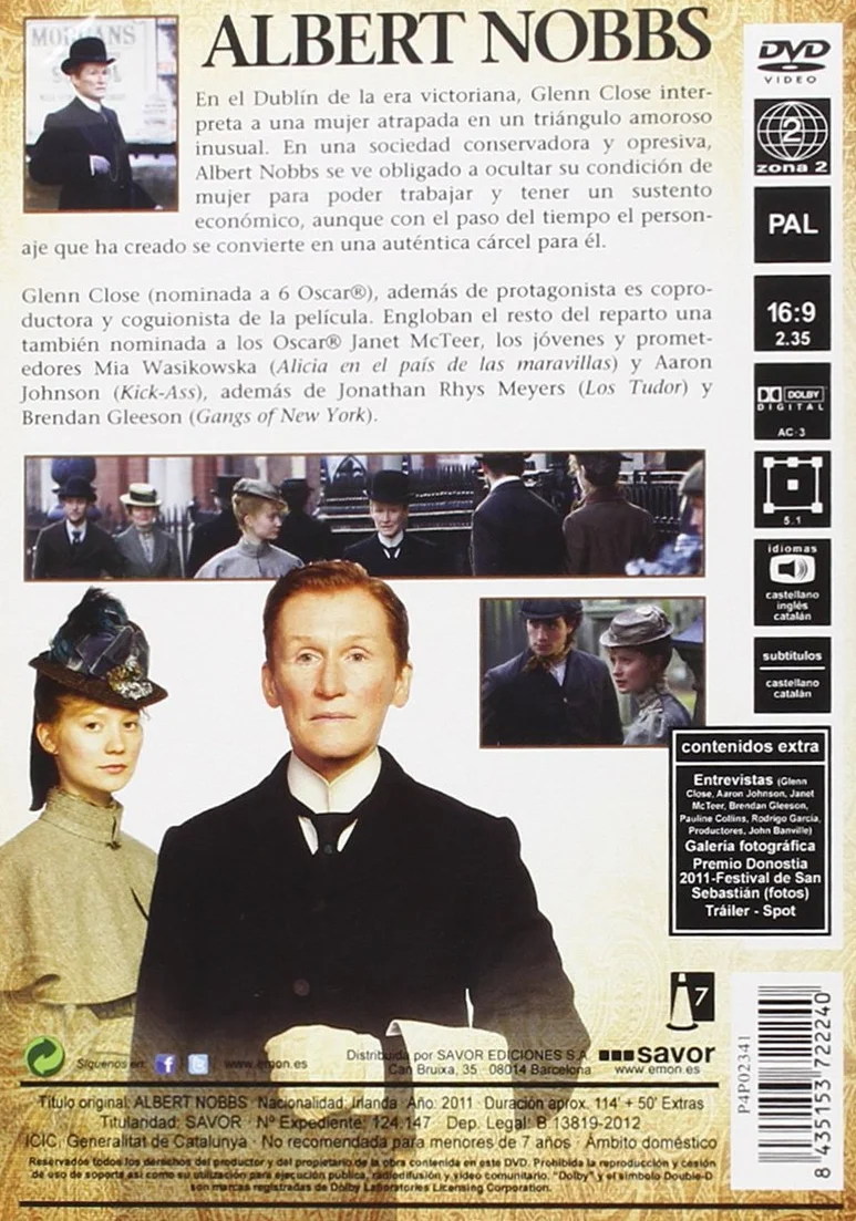 Albert Nobbs (Import Dvd) (2012) Glenn Close; Mia Wasikowska; Aaron Johnson; J