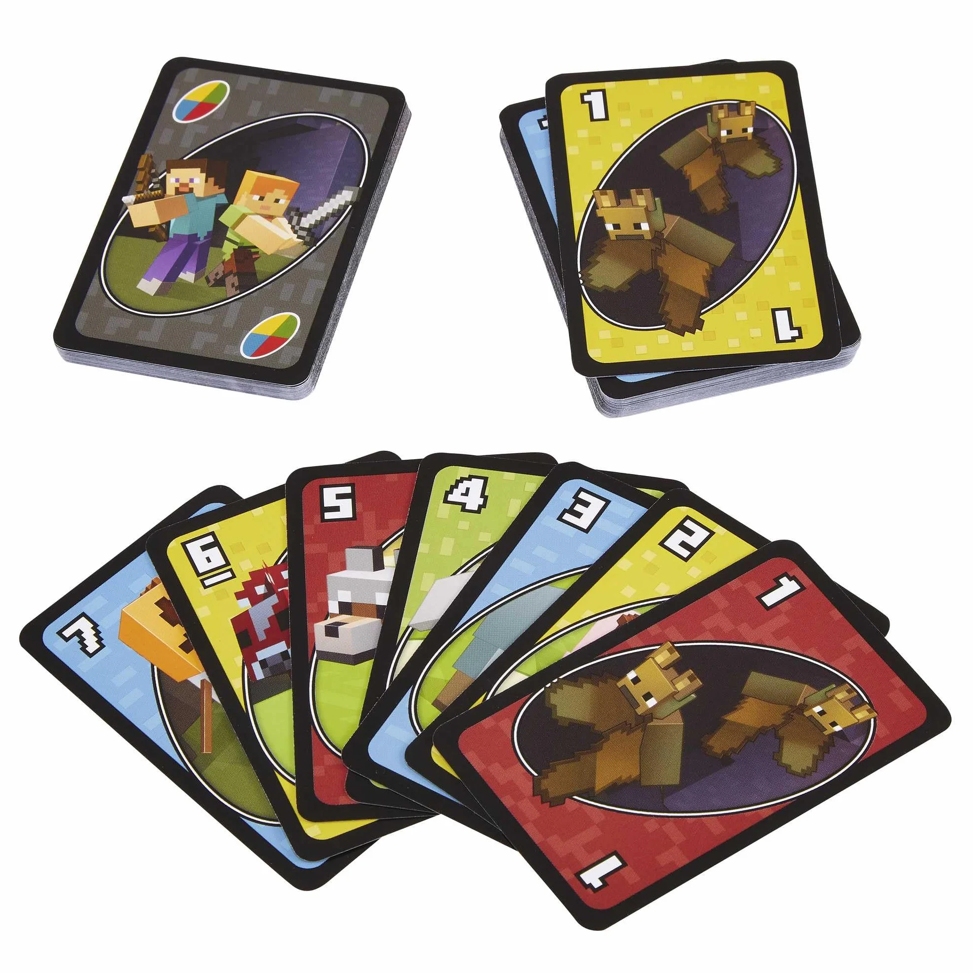 Mattel Games Specjalna wersja popularnej gry karcianej dla dzieci UNO Minecraft!, FPD61