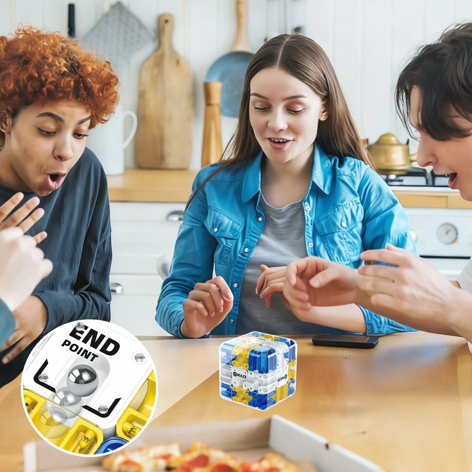 Labirynt 3D, kompleksowe puzzle z toczącymi się kulkami, duża kostka labiryntu 3D, 3 x 3, kostka labiryntu kuli 3D, interaktywna dla młodzieży i dorosłych