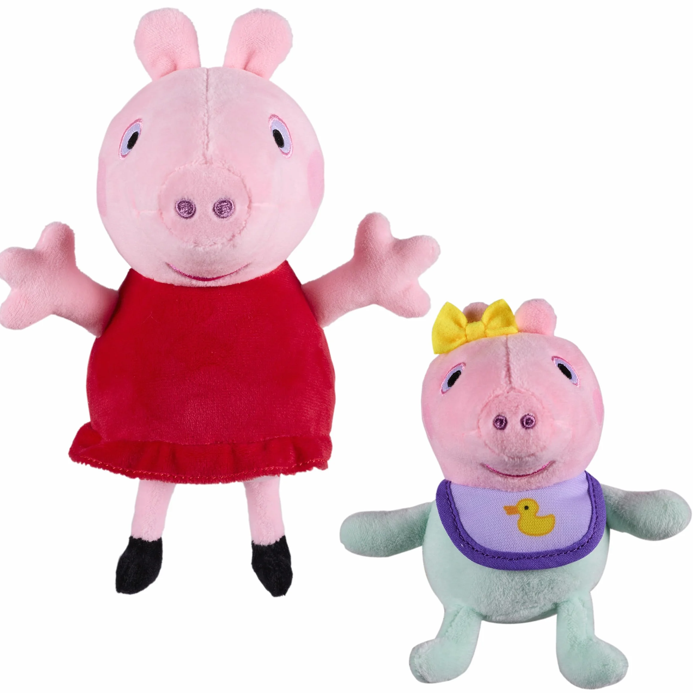 Zestaw pluszowych zabawek Peppa Pig 2 – Peppa i Baby Evie – ultramiękkie pluszowe zabawki w klasycznym stylu Peppy Pig, zabawka dla dzieci w wieku od 18 miesięcy