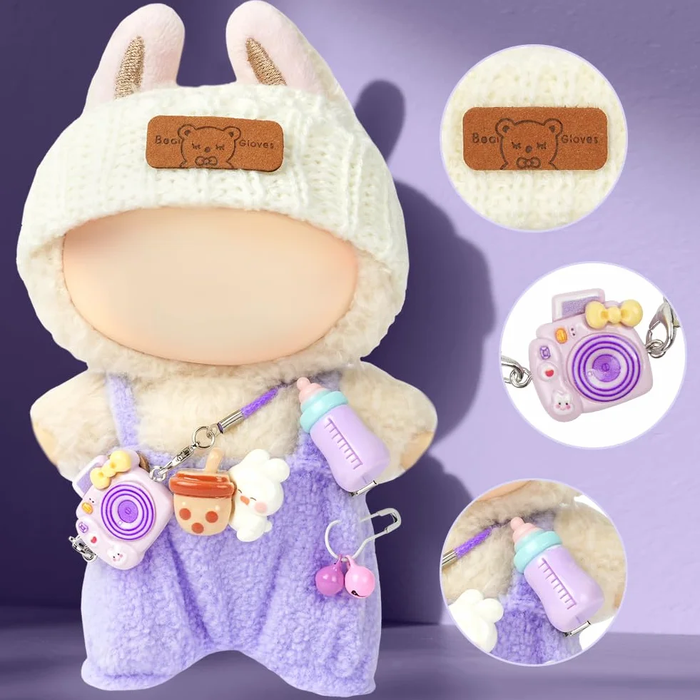 Pluszowa lalka Cute Doll Clothes, 17 cm, pluszowa lalka, modne ubrania do pluszowej zabawki, akcesoria odzieżowe, idealny prezent dla dzieci