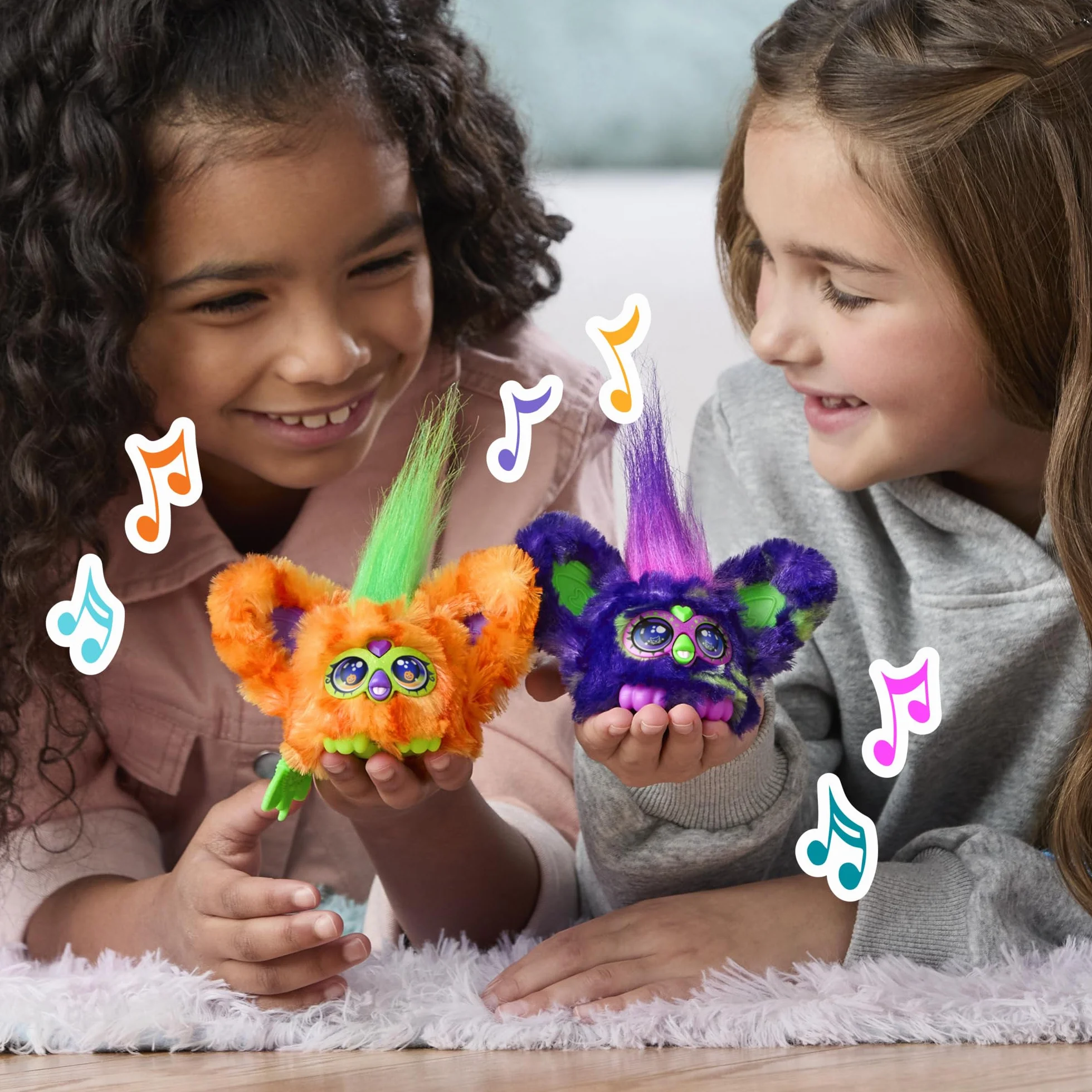 Furby Furblets Mini Friends Trick-Ee & Boo-Kin, elektroniczne pluszowe zabawki, wielokolorowe, prezenty na powrót do szkoły, dla dzieci od 6 lat (tylko Amazon)