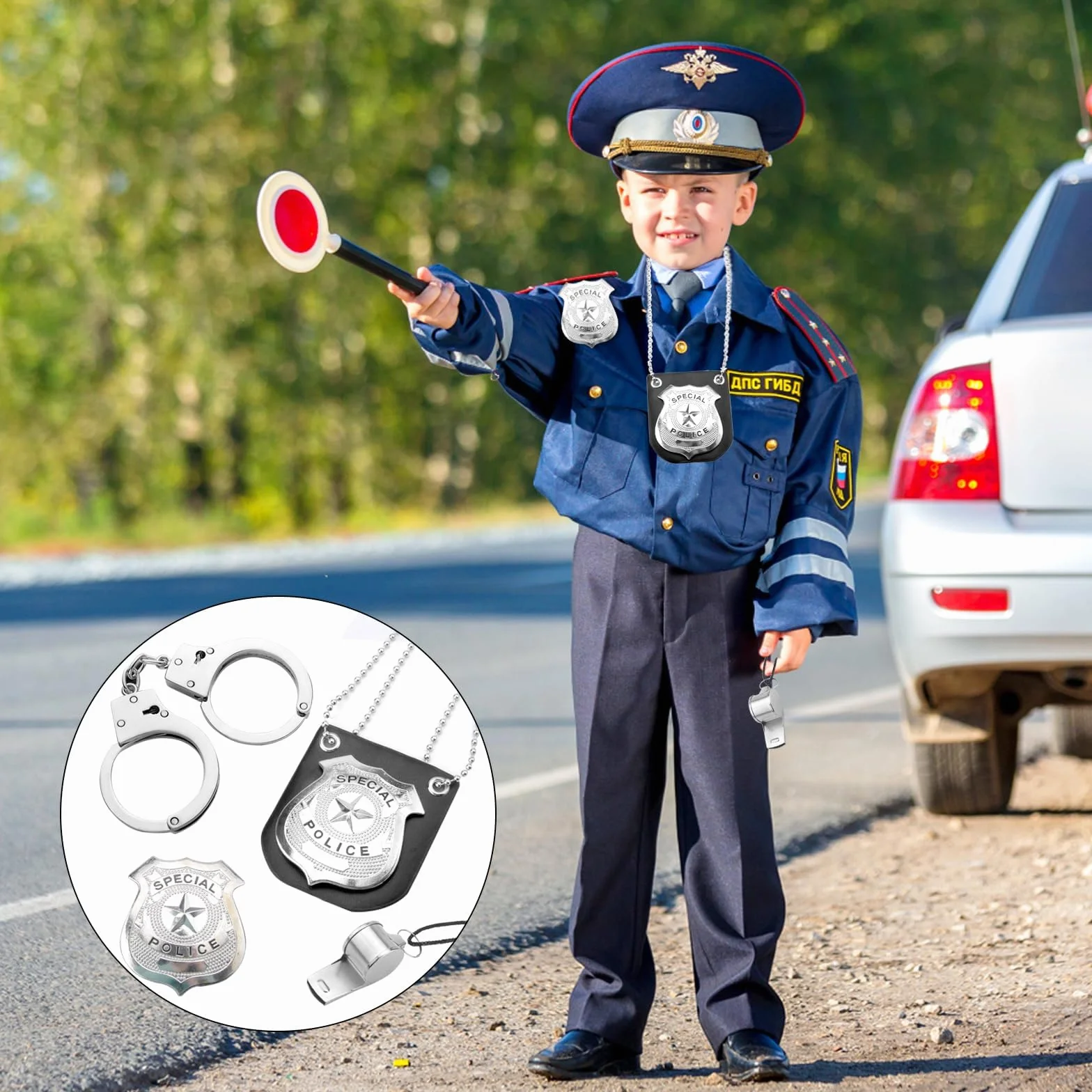 Zestaw kajdanek policyjnych z prawdziwej stali, kajdanki dla dzieci, policyjne, akcesoria dla dzieci, policja, kajdanki, policja, dzieci, kostium policyjny