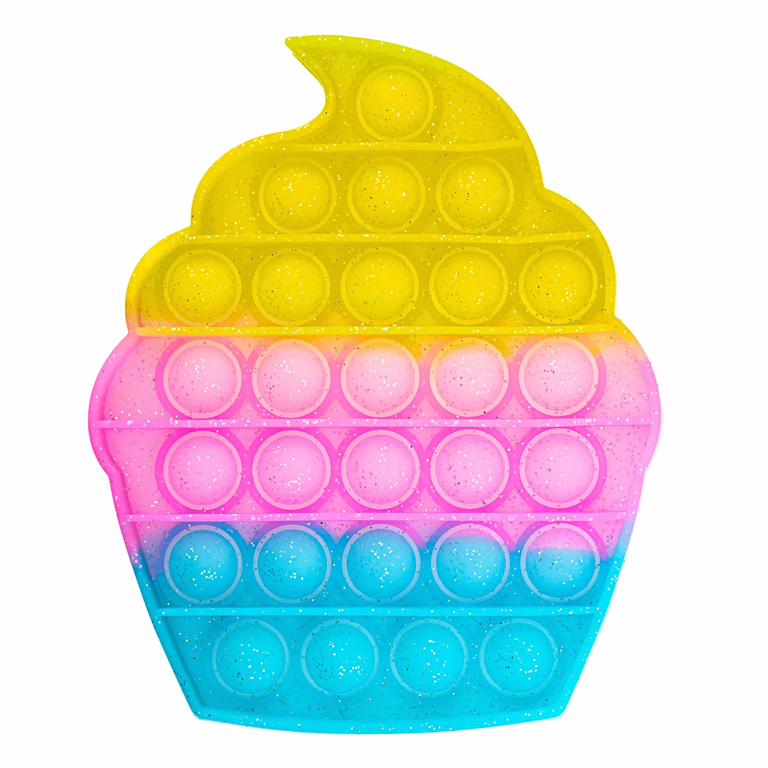 CRAZE PressNPop Press N POP Girly Cupcake Fidget Toy sensoryczna zabawka antystresowa dla dzieci dorosłych zestaw Bubble kolorowe motywy 37072, piękne kombinacje kolorów