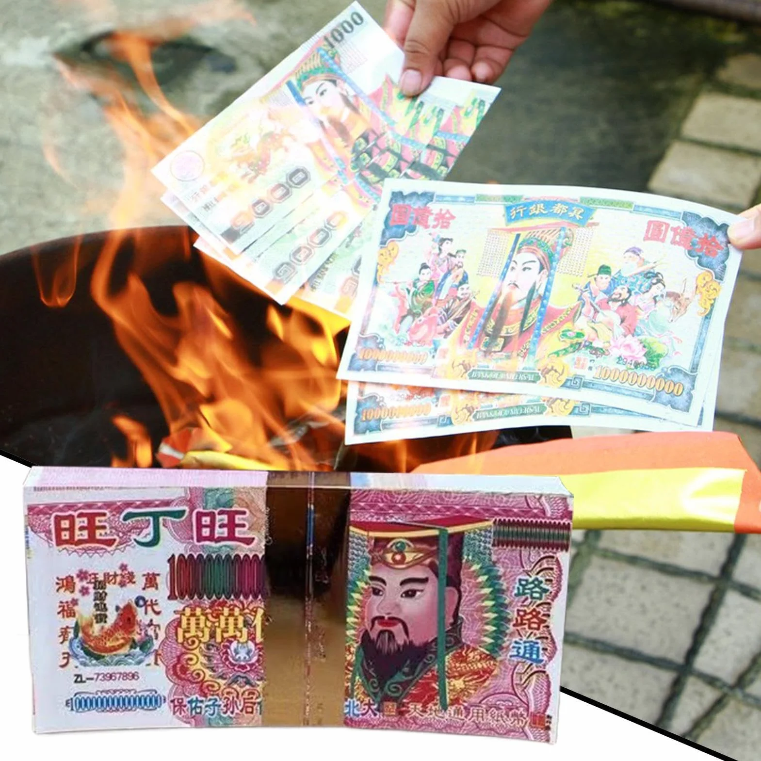 Ancestor Money, Joss Paper, 100 arkuszy papieru duchowego, 100 arkuszy tradycyjnego zestawu, symbol szczęścia dla rytuałów, ceremonie wzmocnienia więzi kulturalnych
