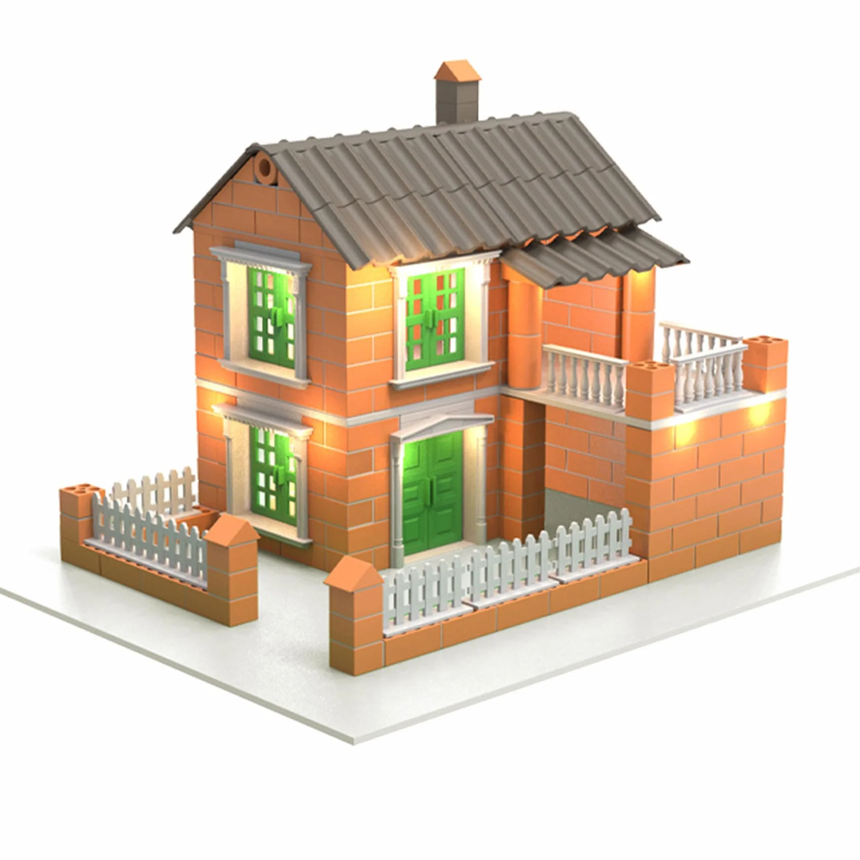 Cayway Miniaturowe Klocki do Kształtowania Krajobrazu, Realistyczne Sztuczne Cegły, Mini Akcesoria Ogrodowe (3 Otwory)