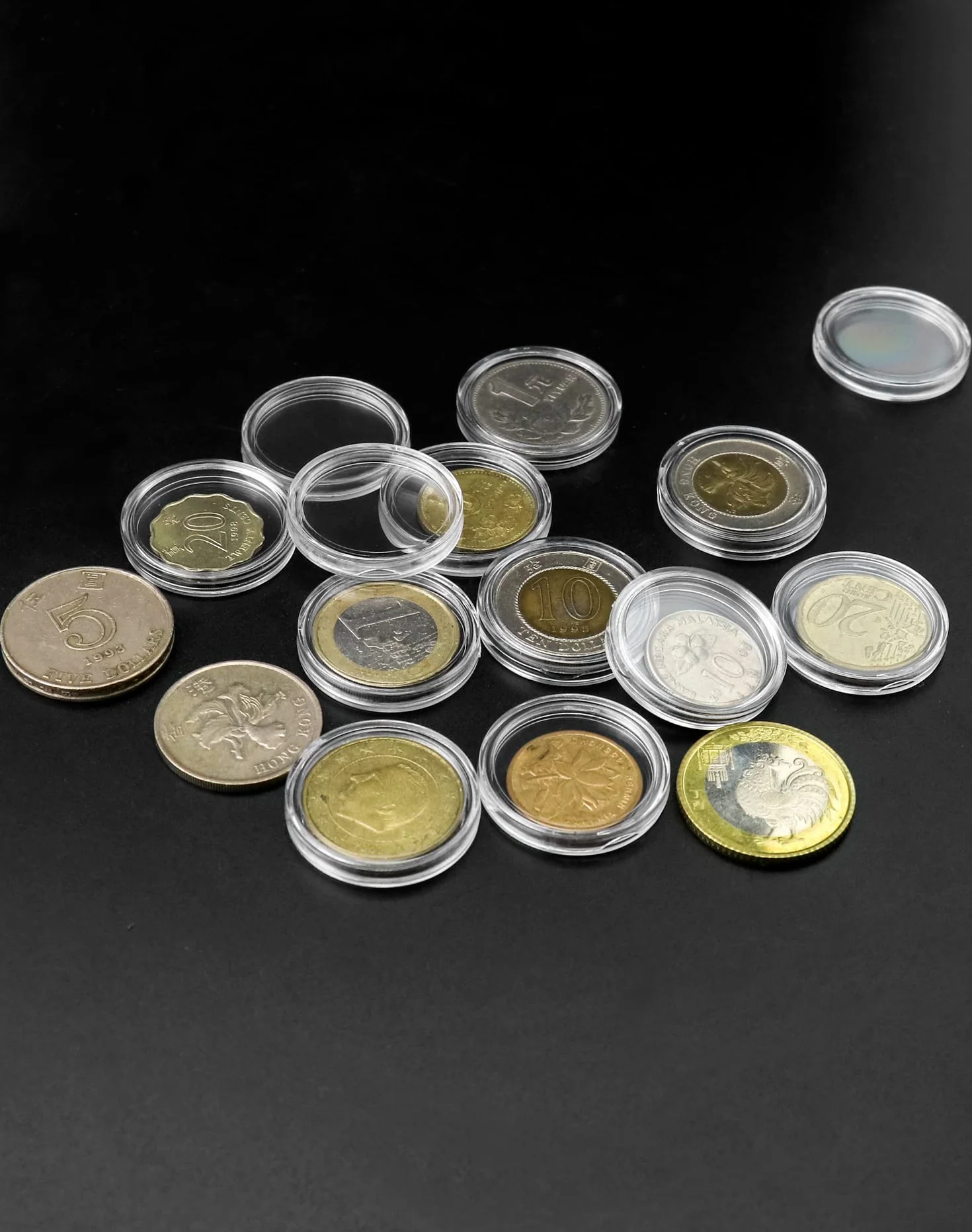 QWORK® 200 szt kapsuł na monety - 25mm - Okrągłe kapsuły na monety do przechowywania monet