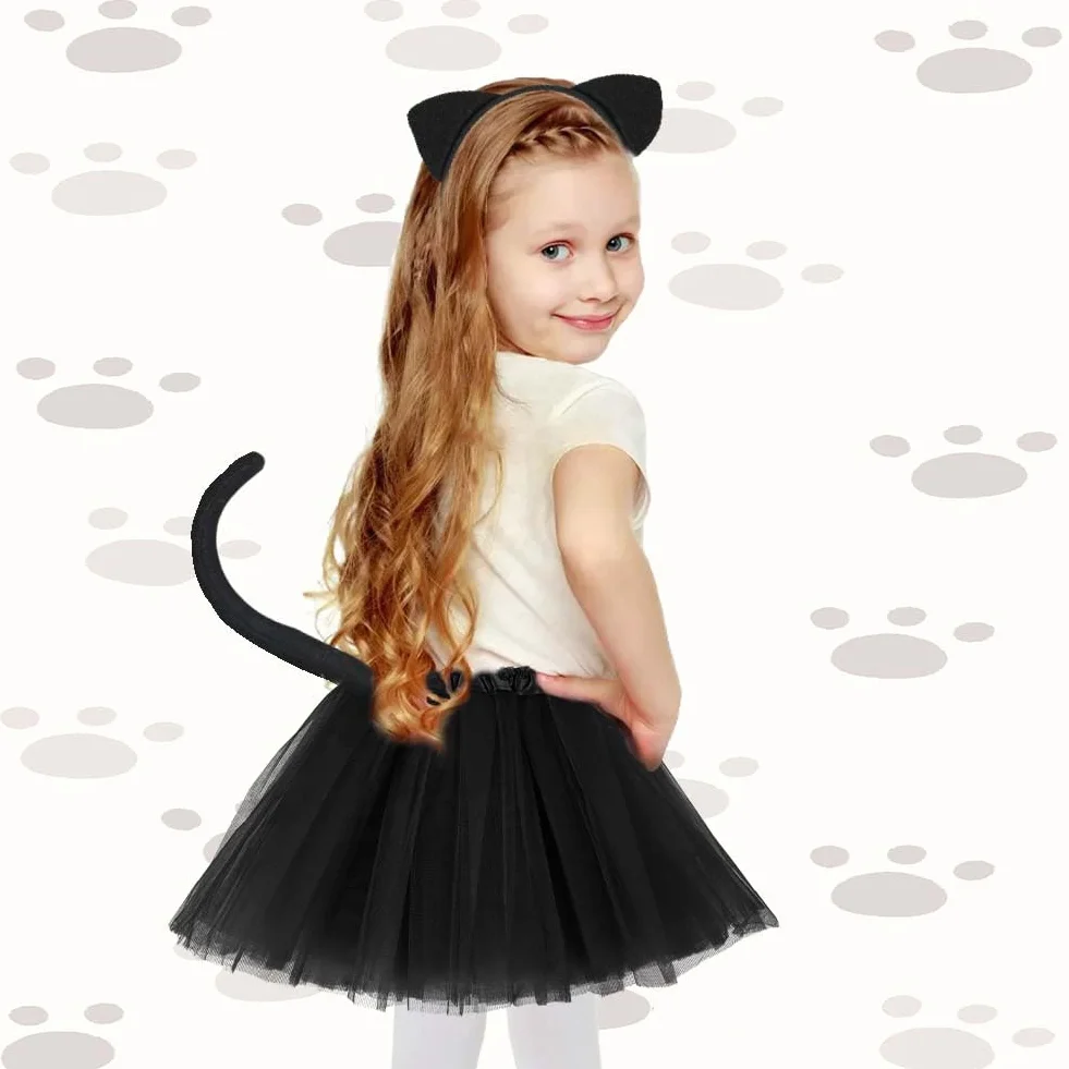 ACWOO Kostium tygrysa, dla dzieci, 5-częściowy zestaw z akcesoriami, sukienka tutu, dla dziewczynek, na karnawał, cosplay, Boże Narodzenie