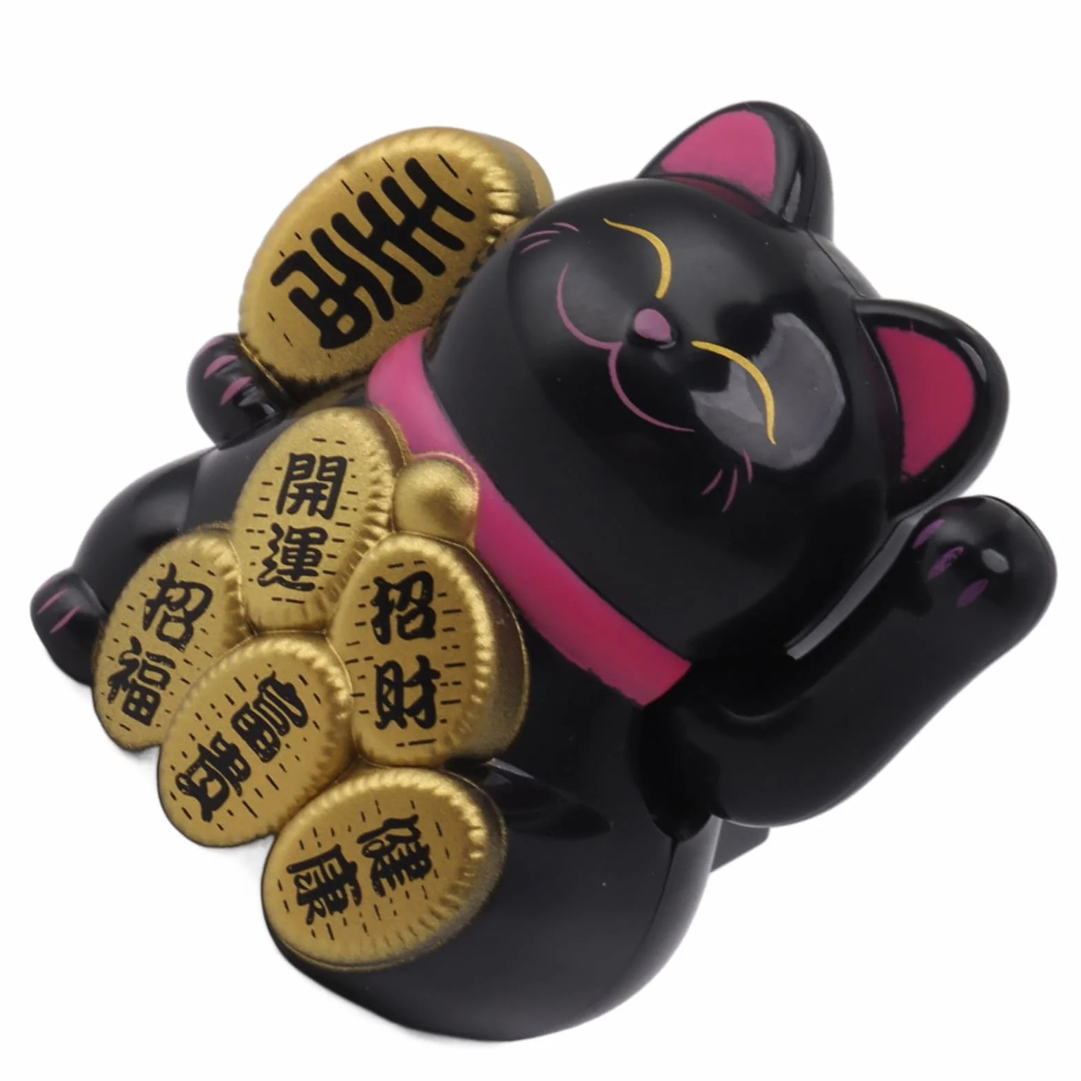 Solar Machający Kot, Bogactwo Lucky Cat, Fortune Cat for Home Car Office, Wave Arm Powodzenia, Energetyczne Dekoracje Biurka, z funkcją Wykrywania światła Słonecznego, Prezentem (01)